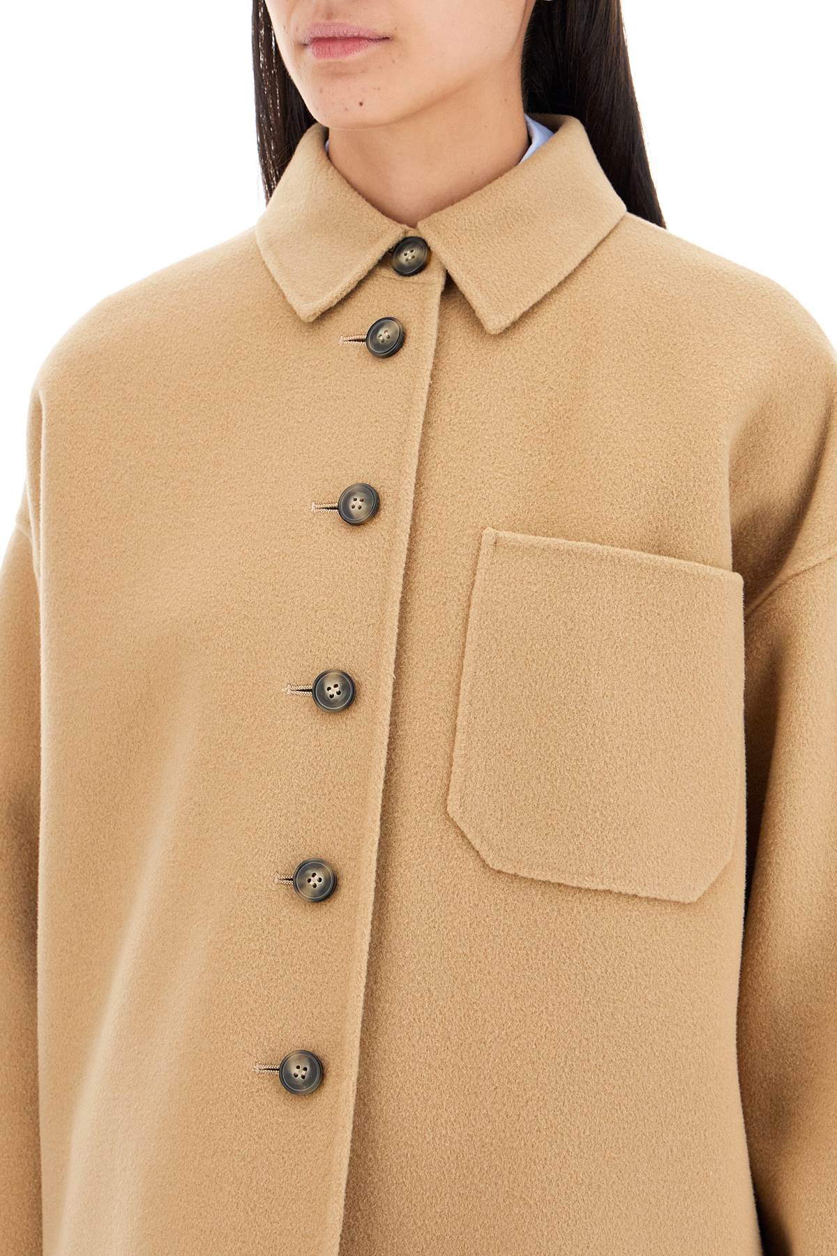 Shop Weekend Max Mara Double Wool 'emiro' Jacket In Beige