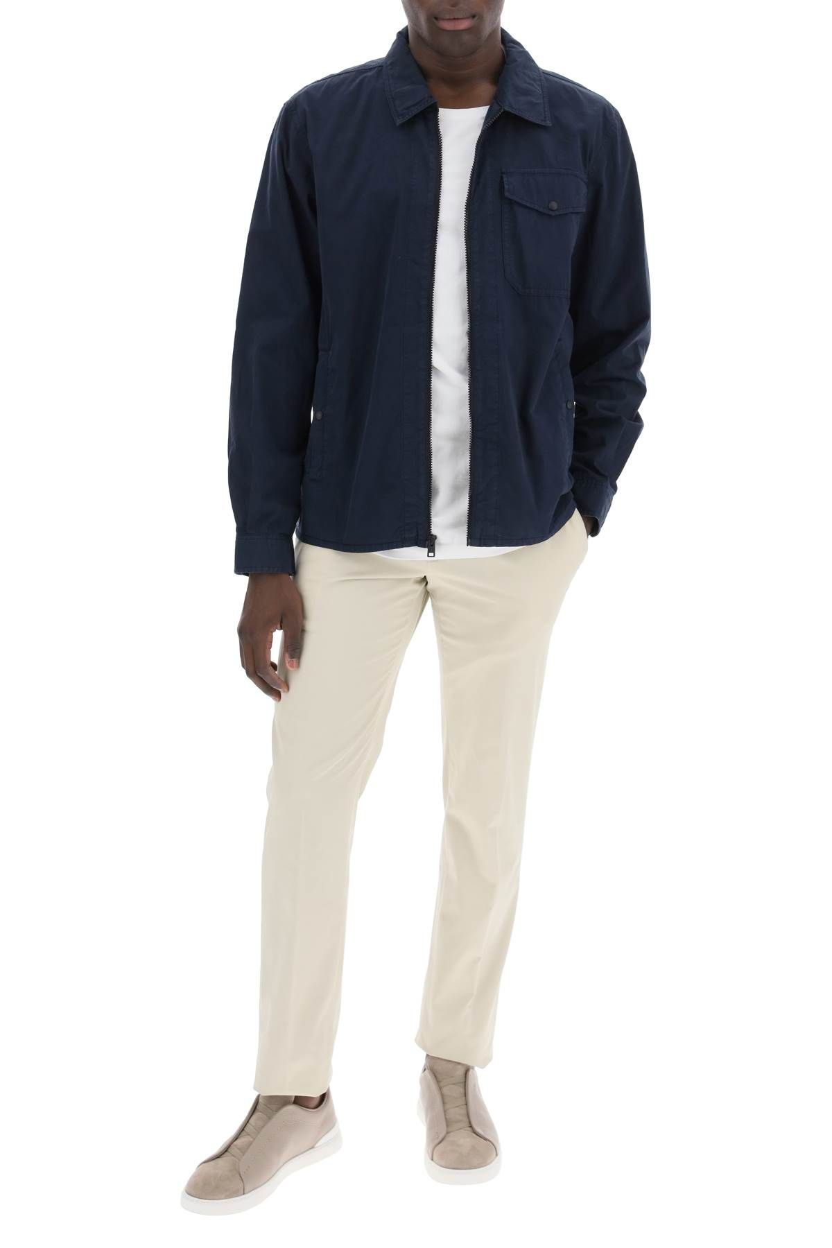 Shop Woolrich Cotton Overshirt For In Blue