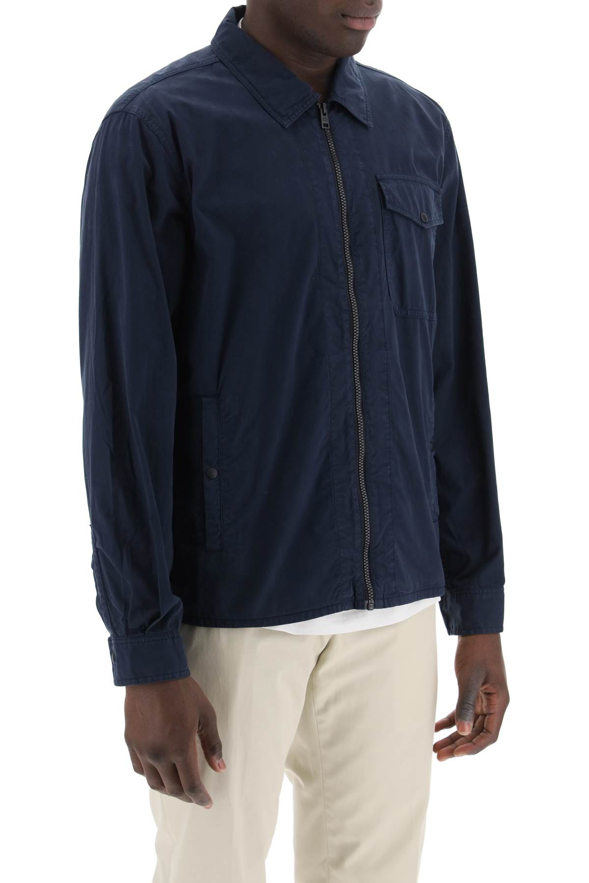 Shop Woolrich Cotton Overshirt For In Blue