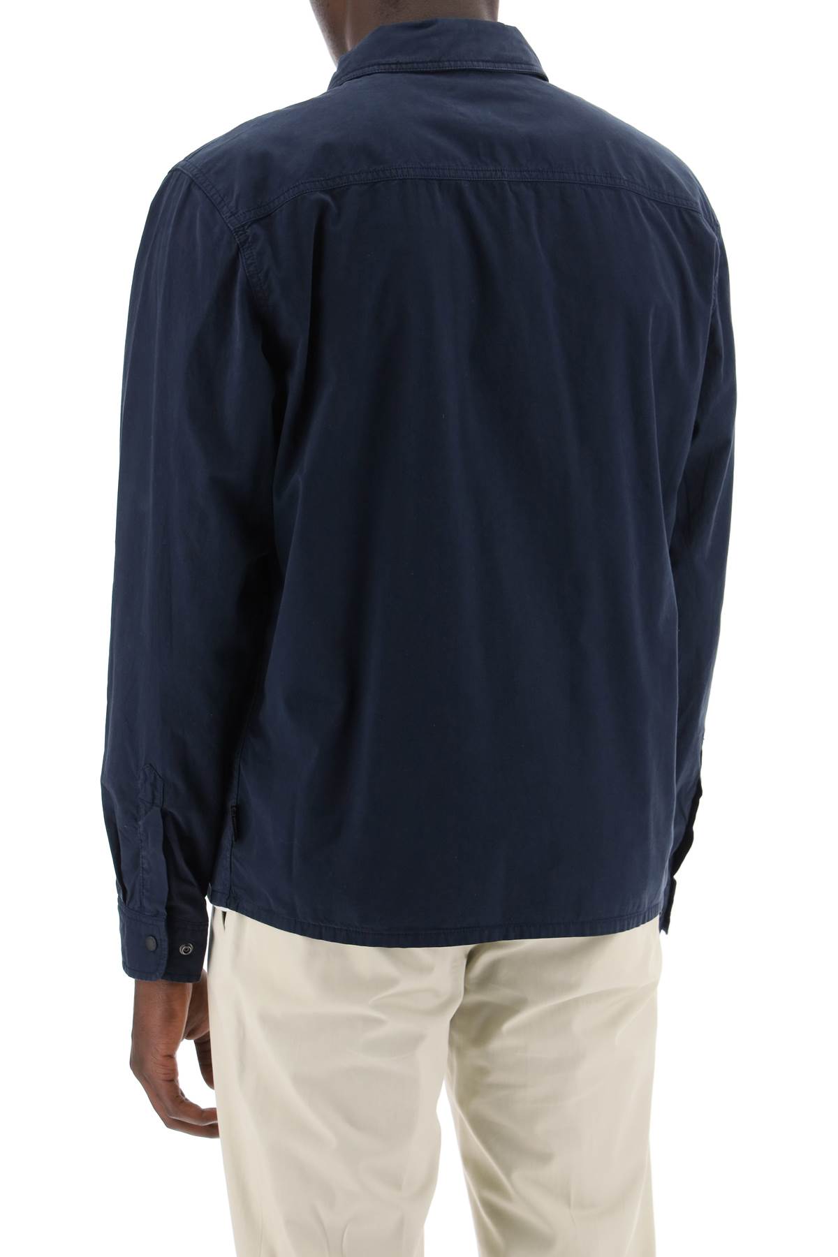 Shop Woolrich Cotton Overshirt For In Blue