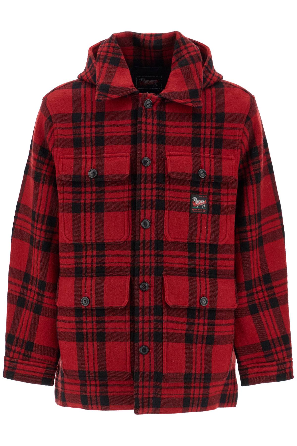 Shop Woolrich Plaid Cruiser Hooded Jacket In Red