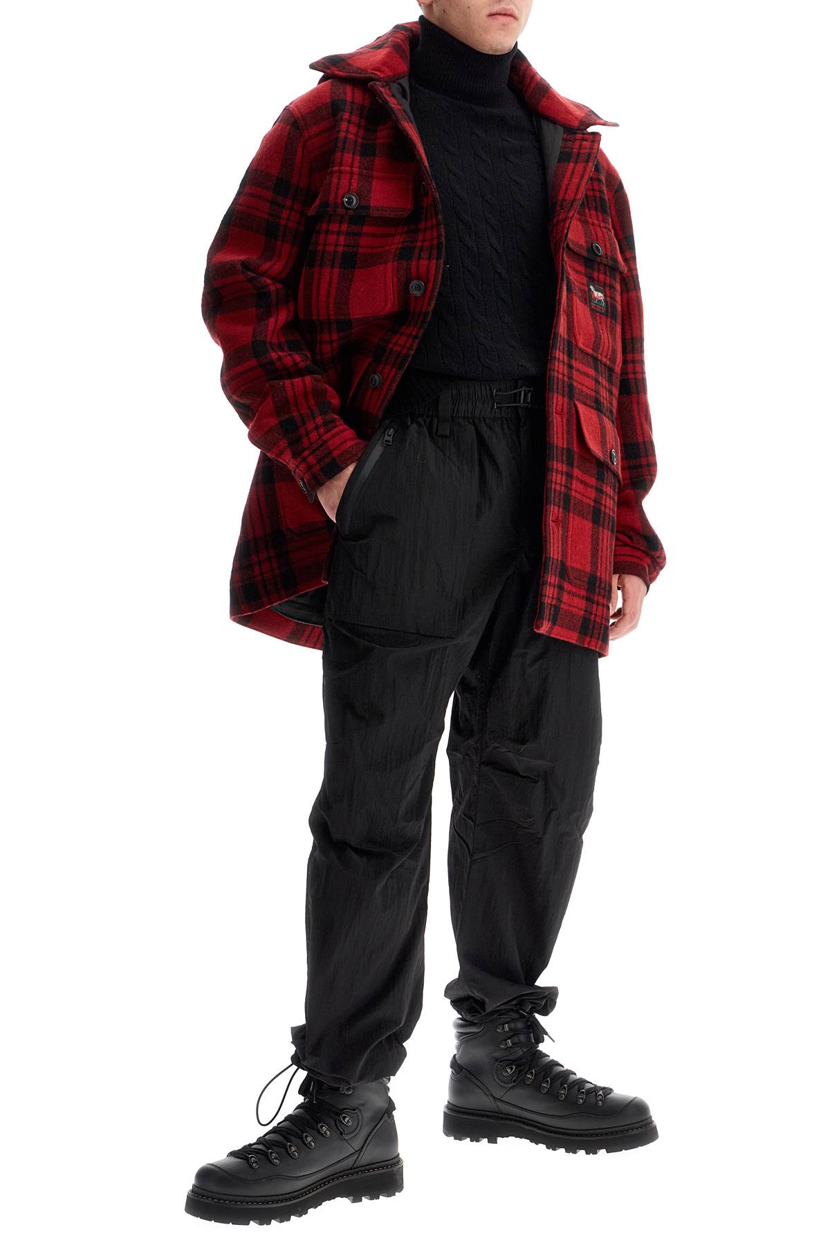 Shop Woolrich Plaid Cruiser Hooded Jacket In Red