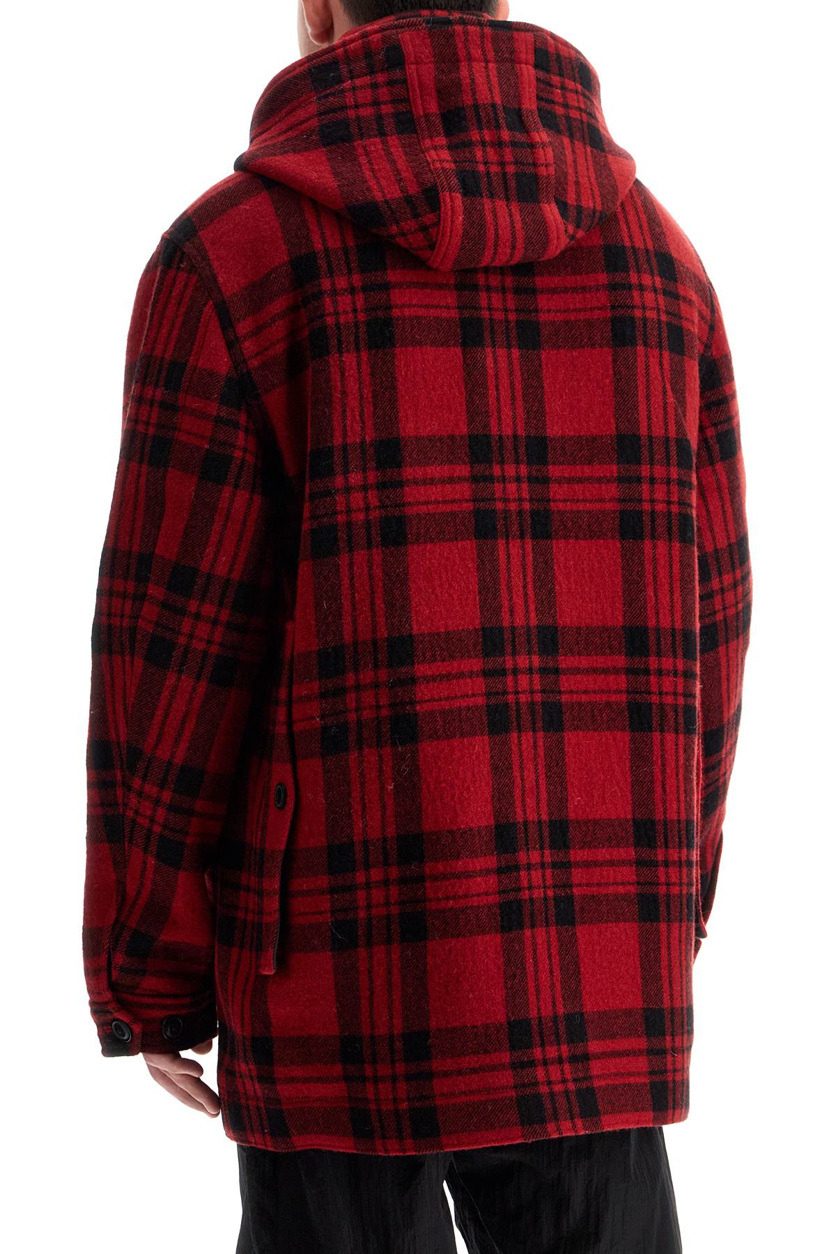 Shop Woolrich Plaid Cruiser Hooded Jacket In Red