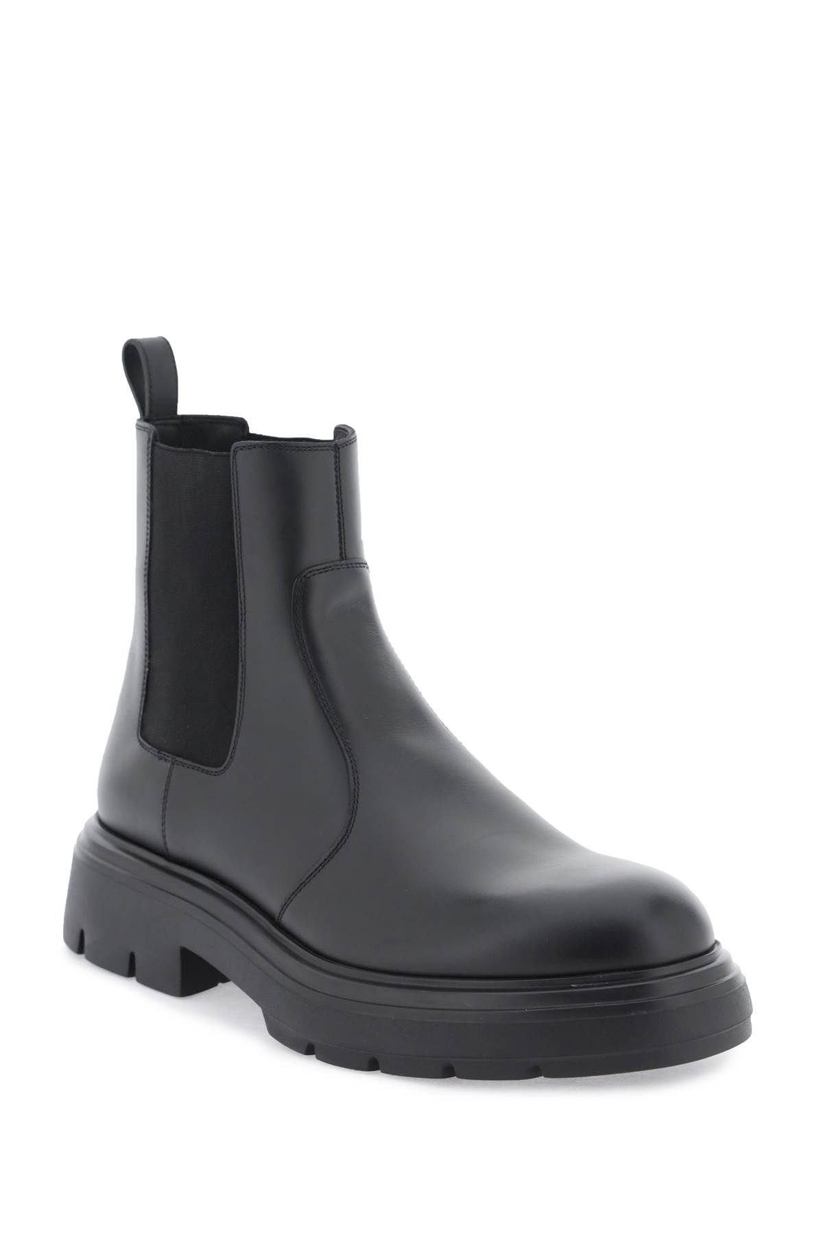 Shop Ferragamo Leather Chelsea Boots In Black