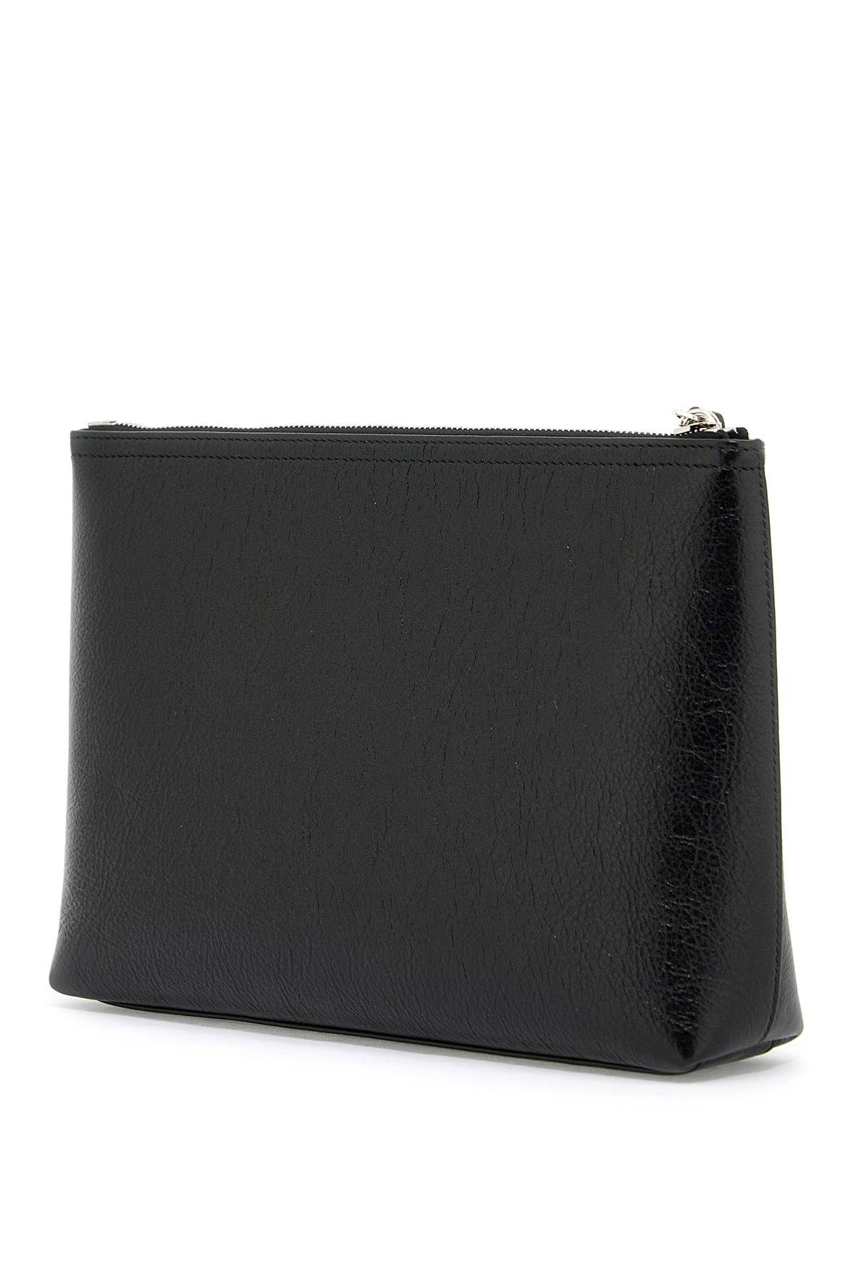 Shop Givenchy Leather Voyou Clutch In Black