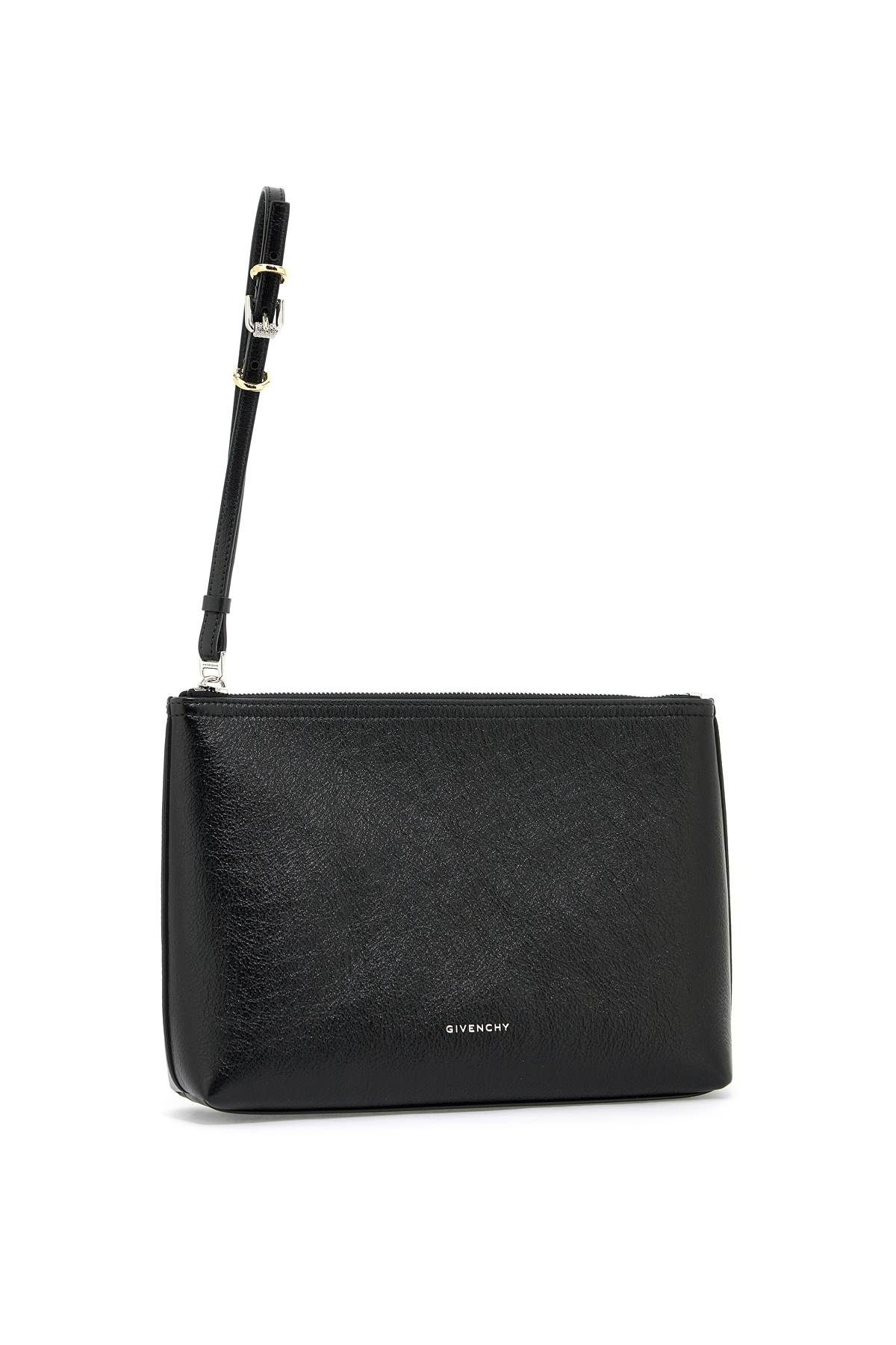 Shop Givenchy Leather Voyou Clutch In Black