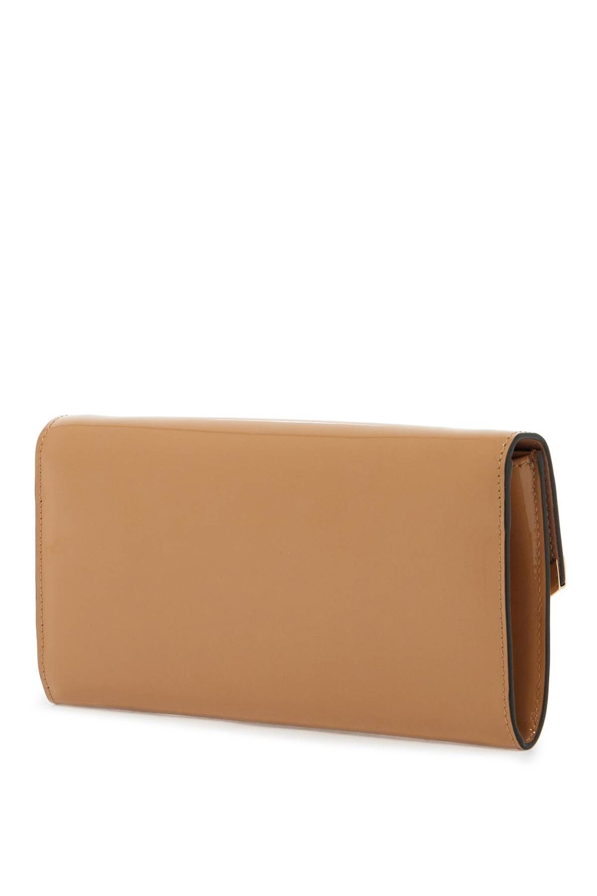 Shop Jimmy Choo Patent Leather Emmie Clutch In Brown