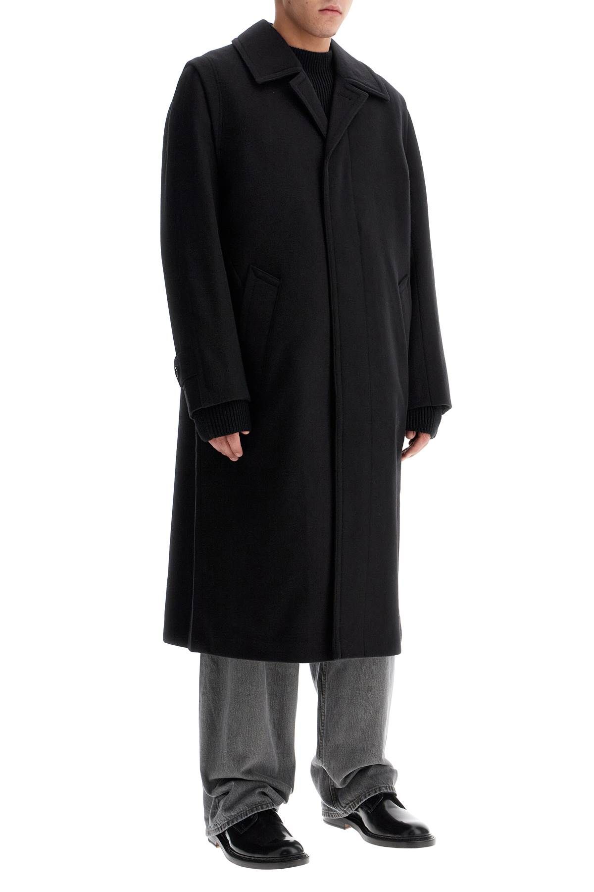 Shop Rier Woolen Loden Coat In Black