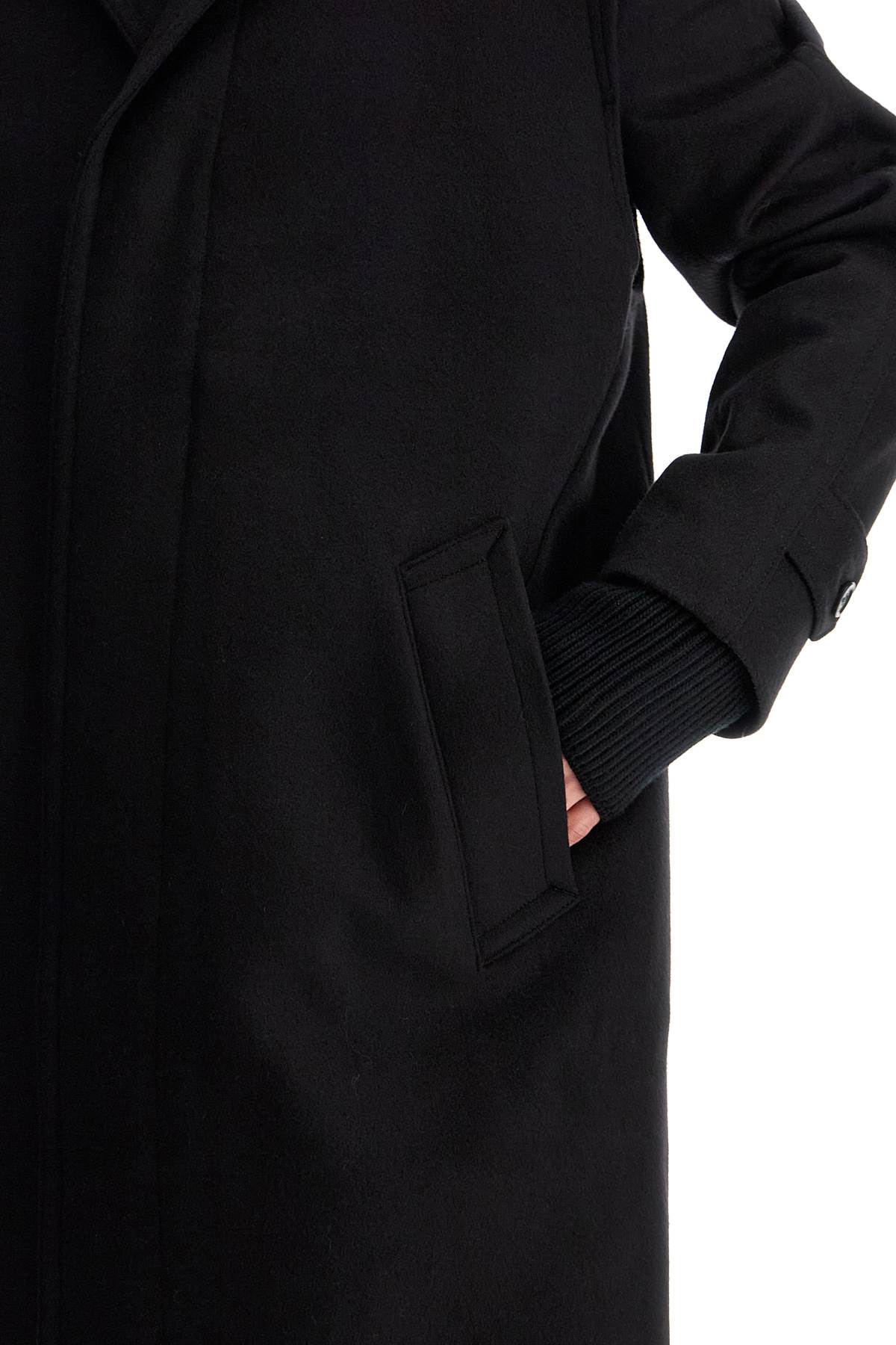 Shop Rier Woolen Loden Coat In Black