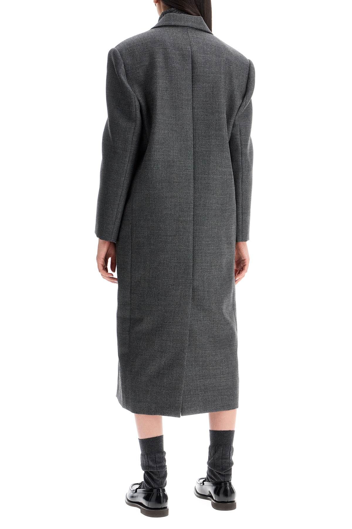 Shop Brunello Cucinelli Woolen Overcoat In Canvas Fabric In Grey