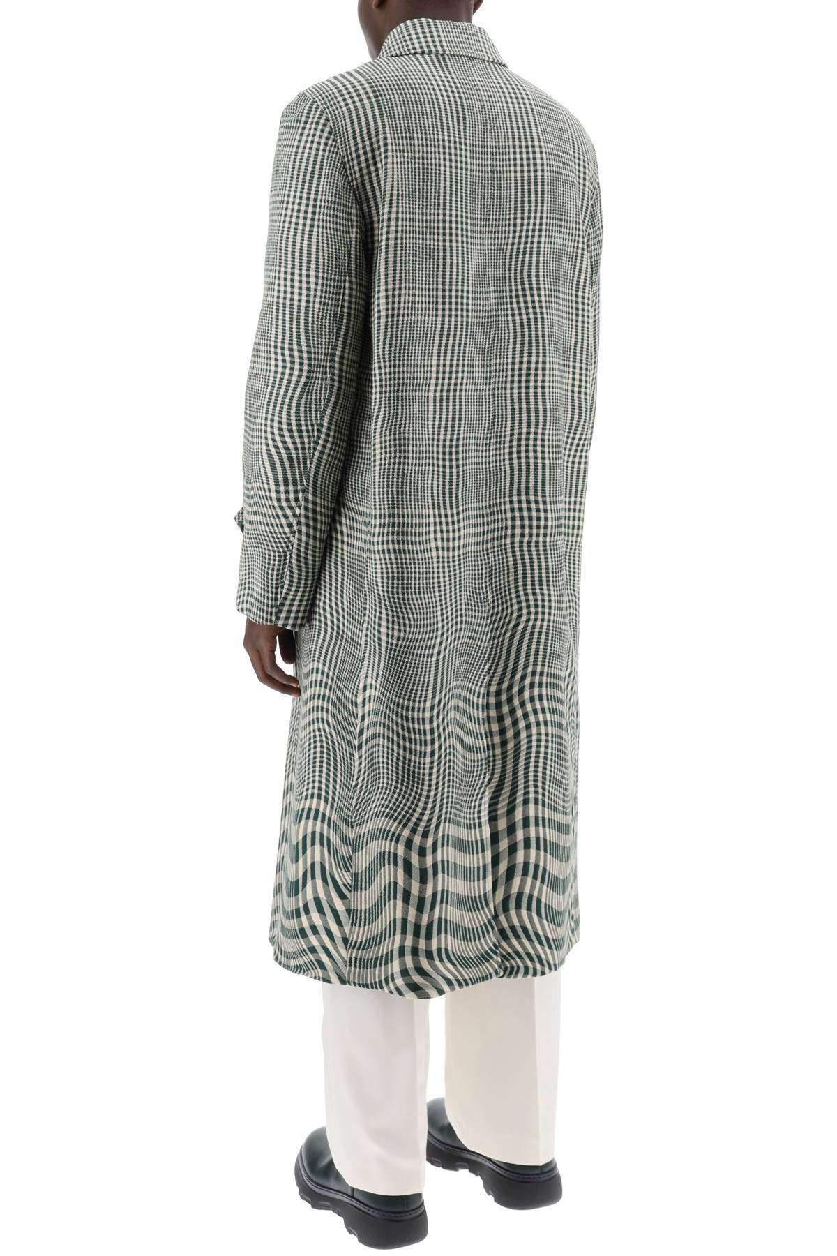 Shop Burberry Houndstooth Car Coat With In Neutro,green