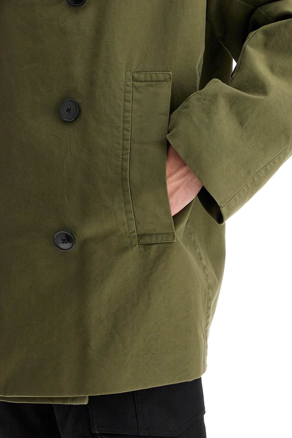 Shop Dries Van Noten "overdyed Cotton Coat In Khaki