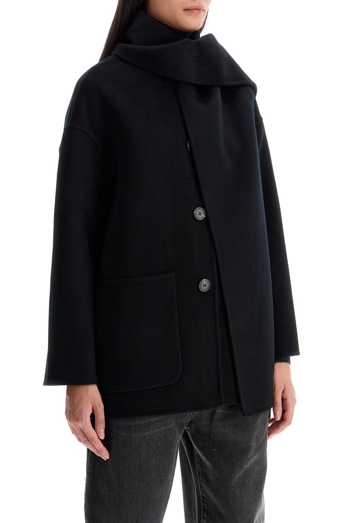 Shop Dynamis Studio "antwerp Coat With Built-in In Black