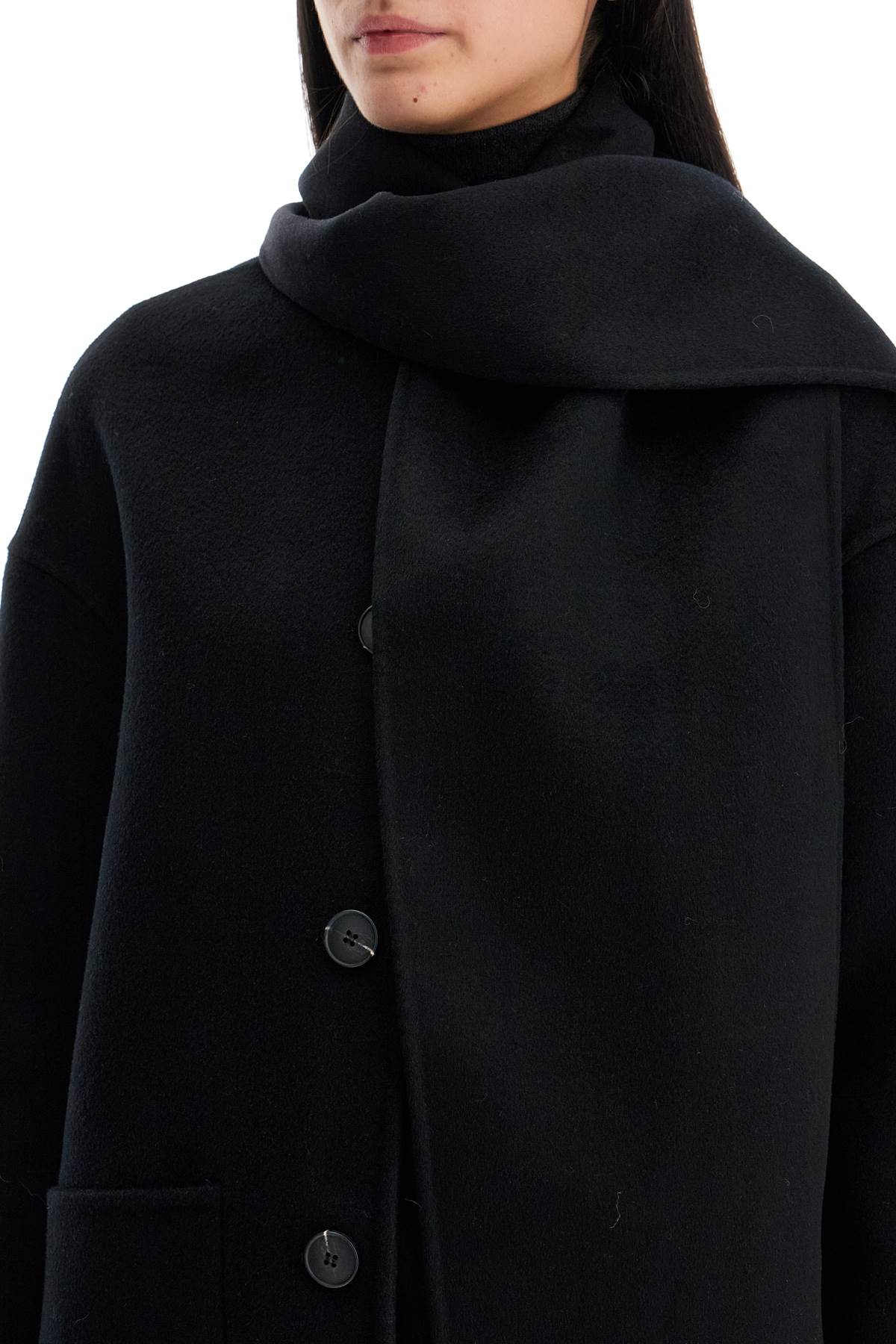 Shop Dynamis Studio "antwerp Coat With Built-in In Black