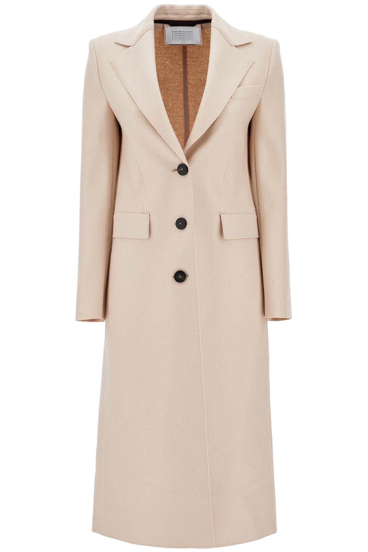 Shop Harris Wharf London Single-breasted Coat In Pressed Wool In Neutro