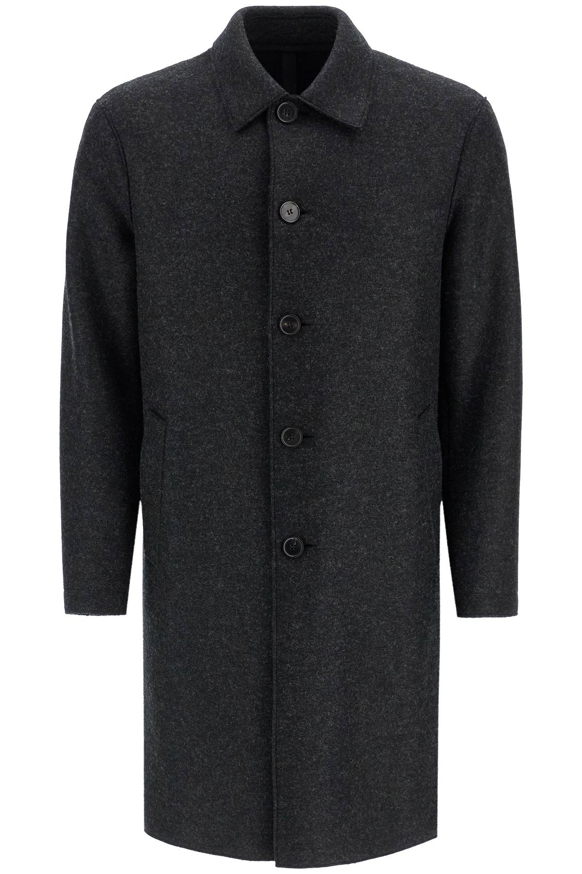 HARRIS WHARF LONDON SINGLE-BREASTED PRESSED WOOL COAT 