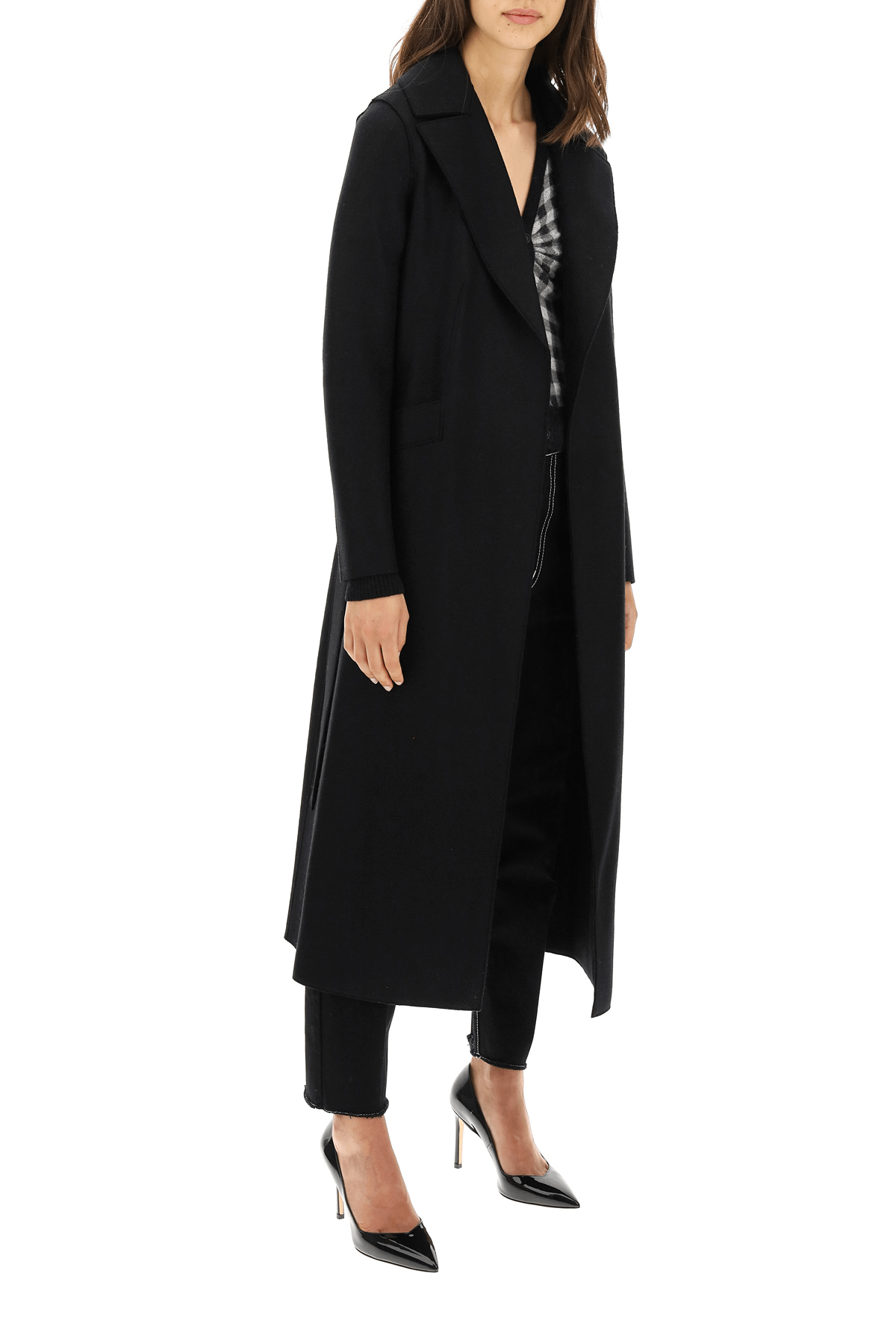 HARRIS WHARF LONDON LONG COAT IN PRESSED WOOL 