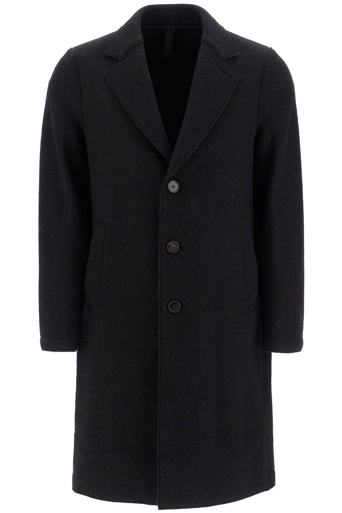 Shop Harris Wharf London Single-breasted Wool Coat In Boiled In Black