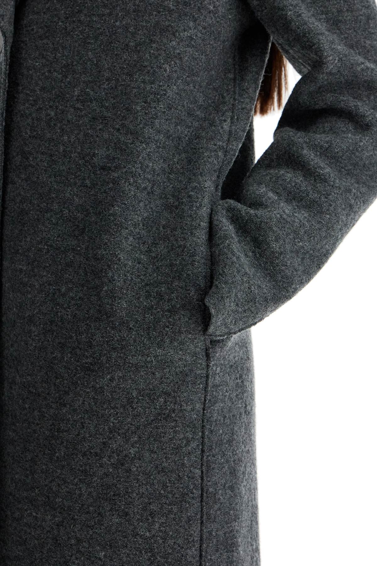 Shop Harris Wharf London Single-breasted Wool Coat In Boiled In Grey