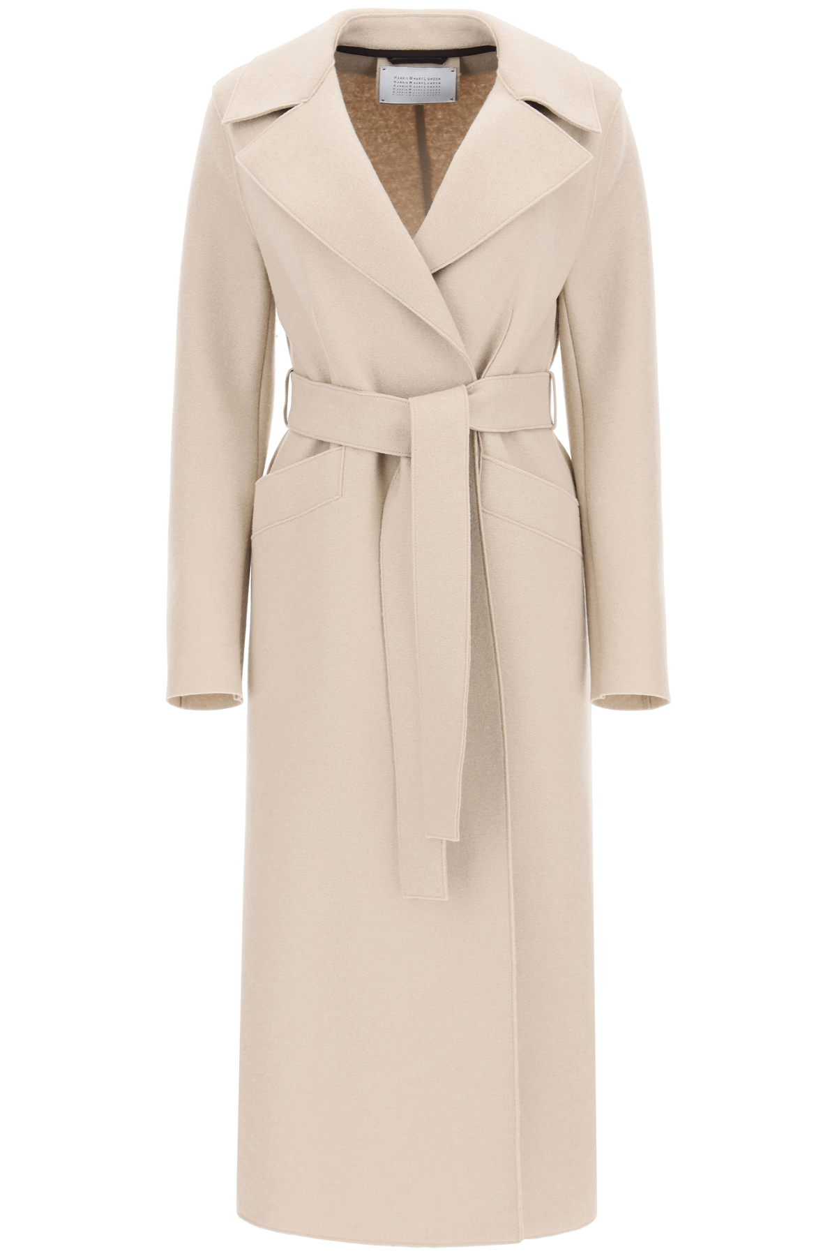 HARRIS WHARF LONDON LONG COAT IN PRESSED WOOL 