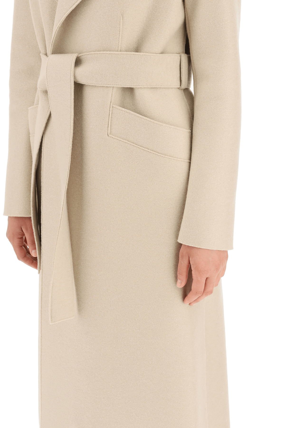 HARRIS WHARF LONDON LONG COAT IN PRESSED WOOL 