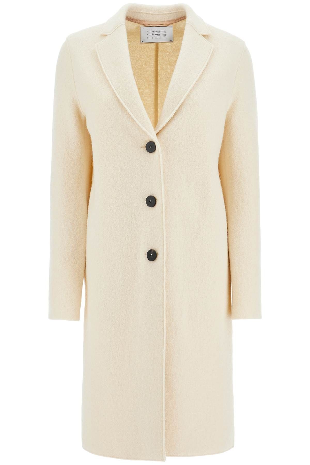 Shop Harris Wharf London Single-breasted Wool Coat In Boiled In White