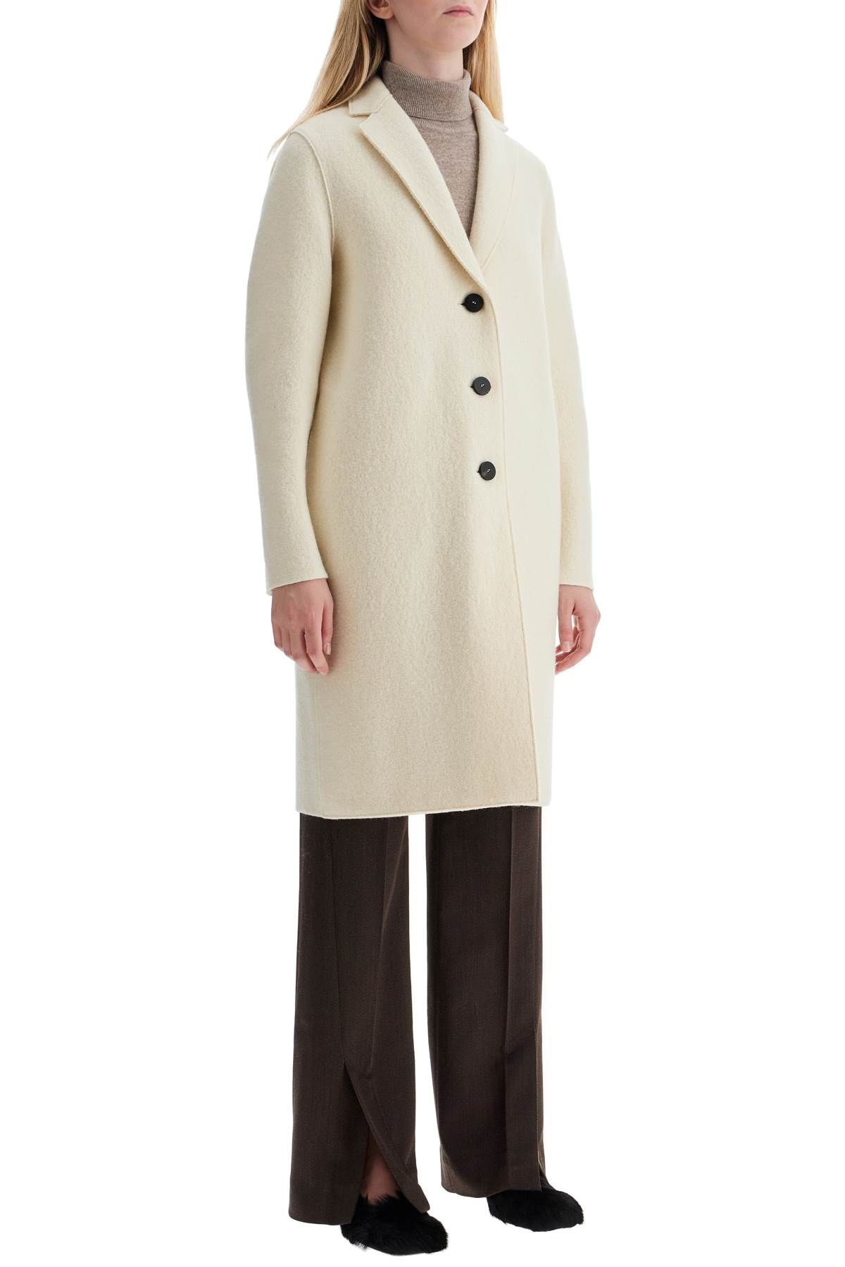 Shop Harris Wharf London Single-breasted Wool Coat In Boiled In White