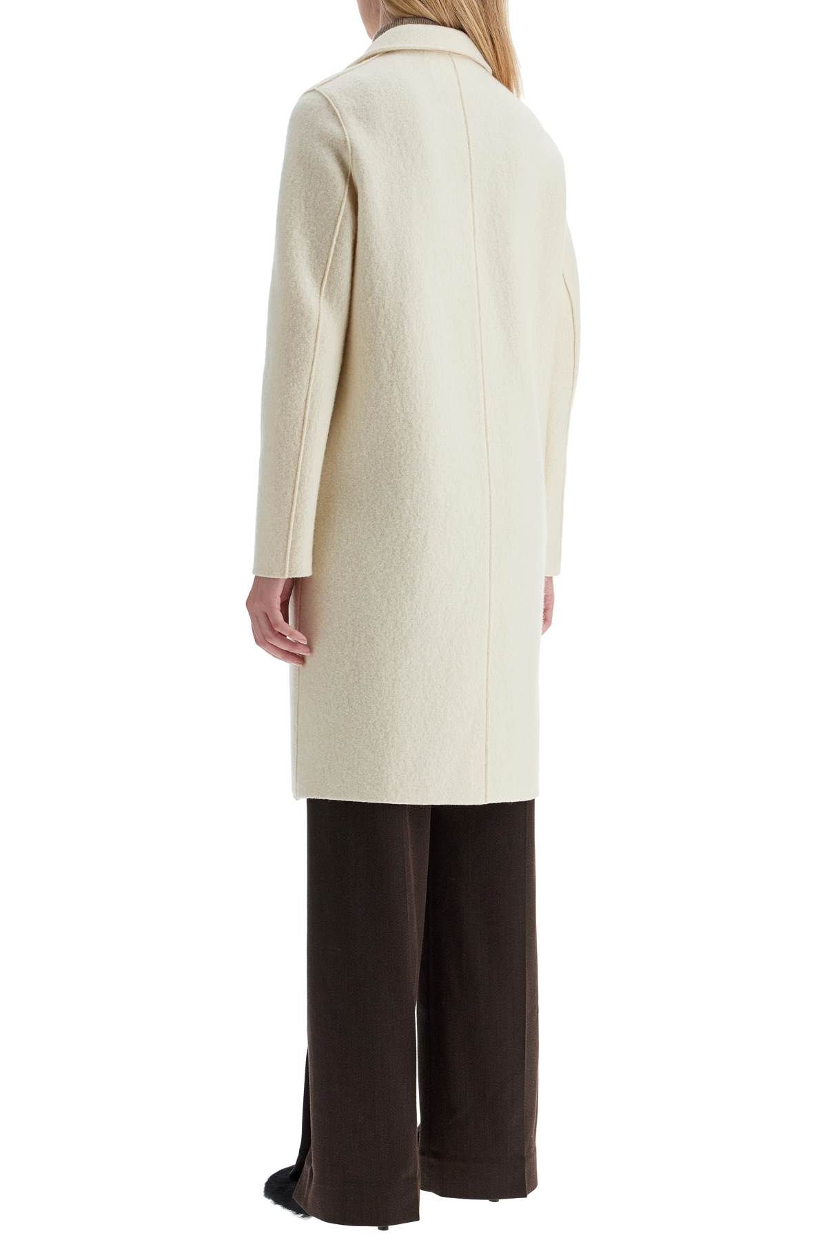 Shop Harris Wharf London Single-breasted Wool Coat In Boiled In White