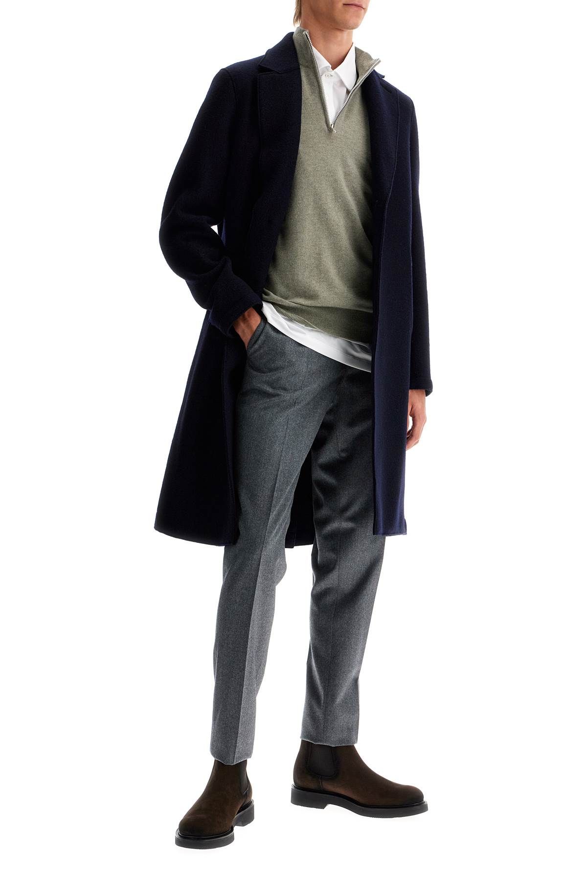 Shop Harris Wharf London Single-breasted Wool Coat In Boiled In Blue