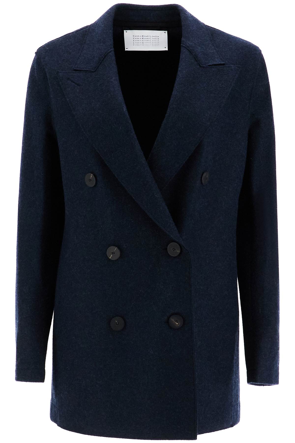 Shop Harris Wharf London Double-breasted Cashmere Coat In Blue