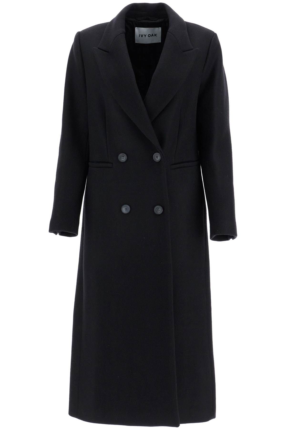 Shop Ivy & Oak Cayenne Double-breasted Wool Coat In Black