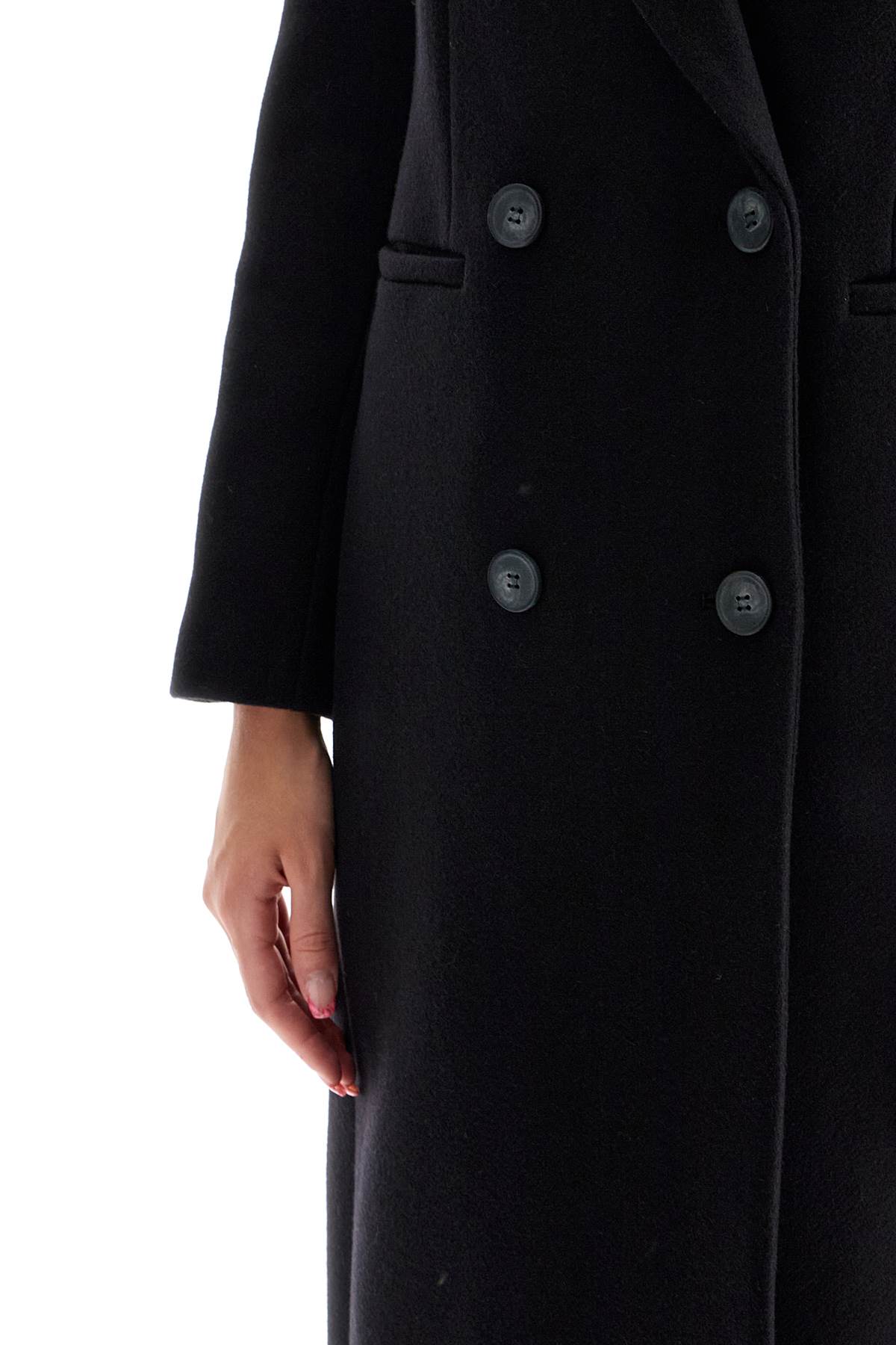 Shop Ivy & Oak Cayenne Double-breasted Wool Coat In Black