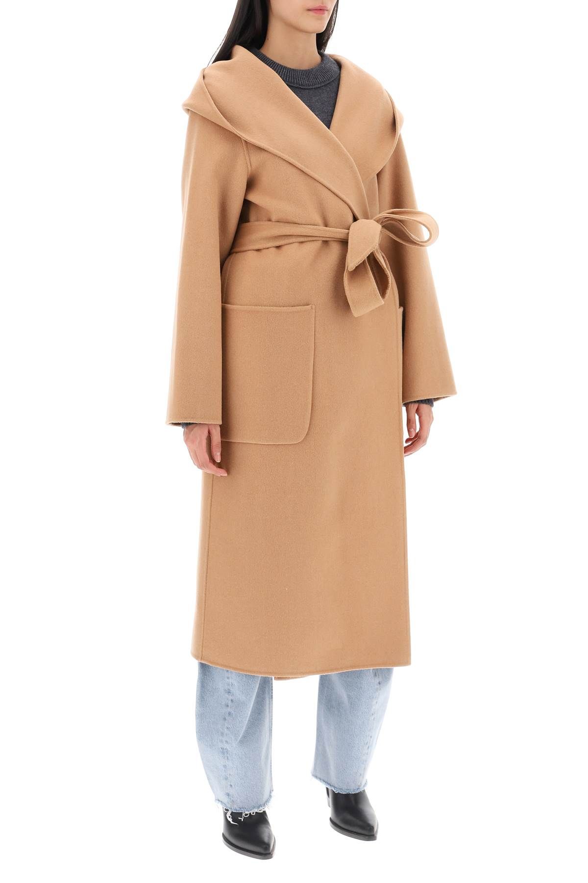 Shop Ivy & Oak Celia Edie Hooded Coat In Beige