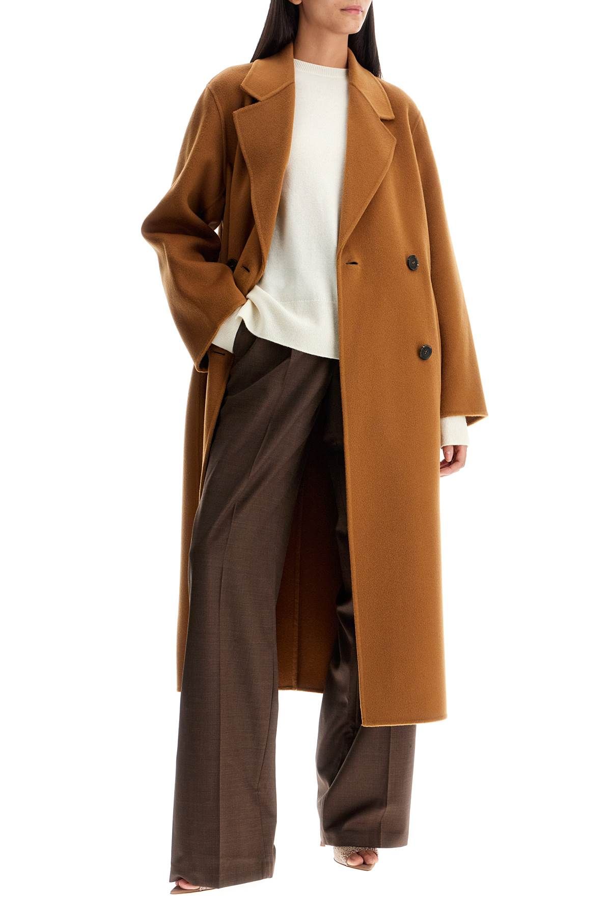 Shop Ivy & Oak Clara Double-breasted Wool Coat In Brown