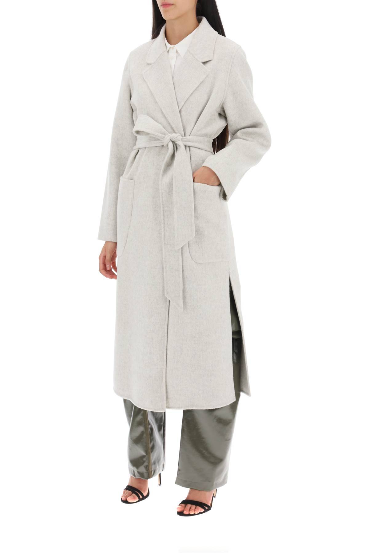 Shop Ivy & Oak Celia Wrap Coat In Grey