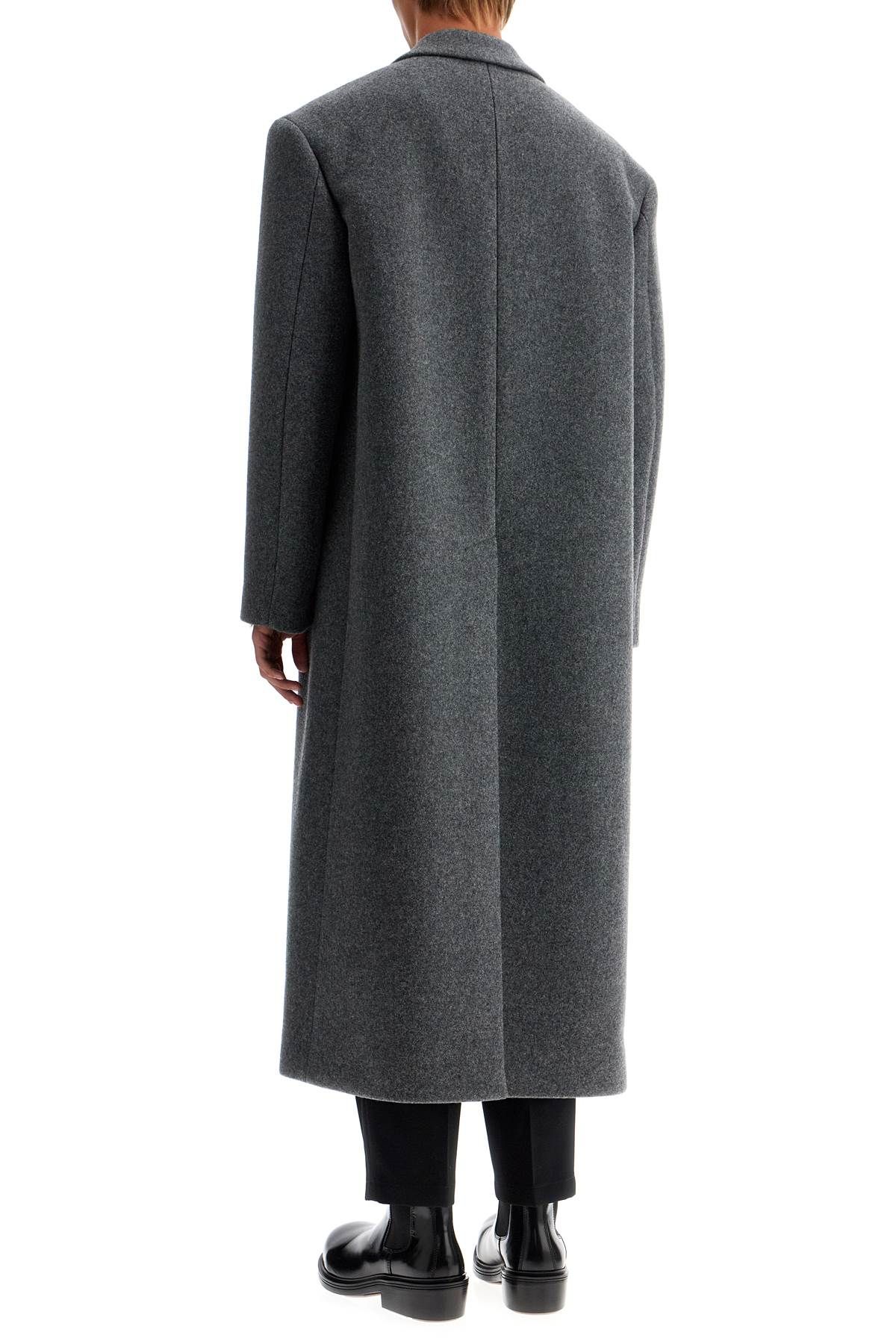 Shop Jil Sander Long Felted Wool Coat In Grey