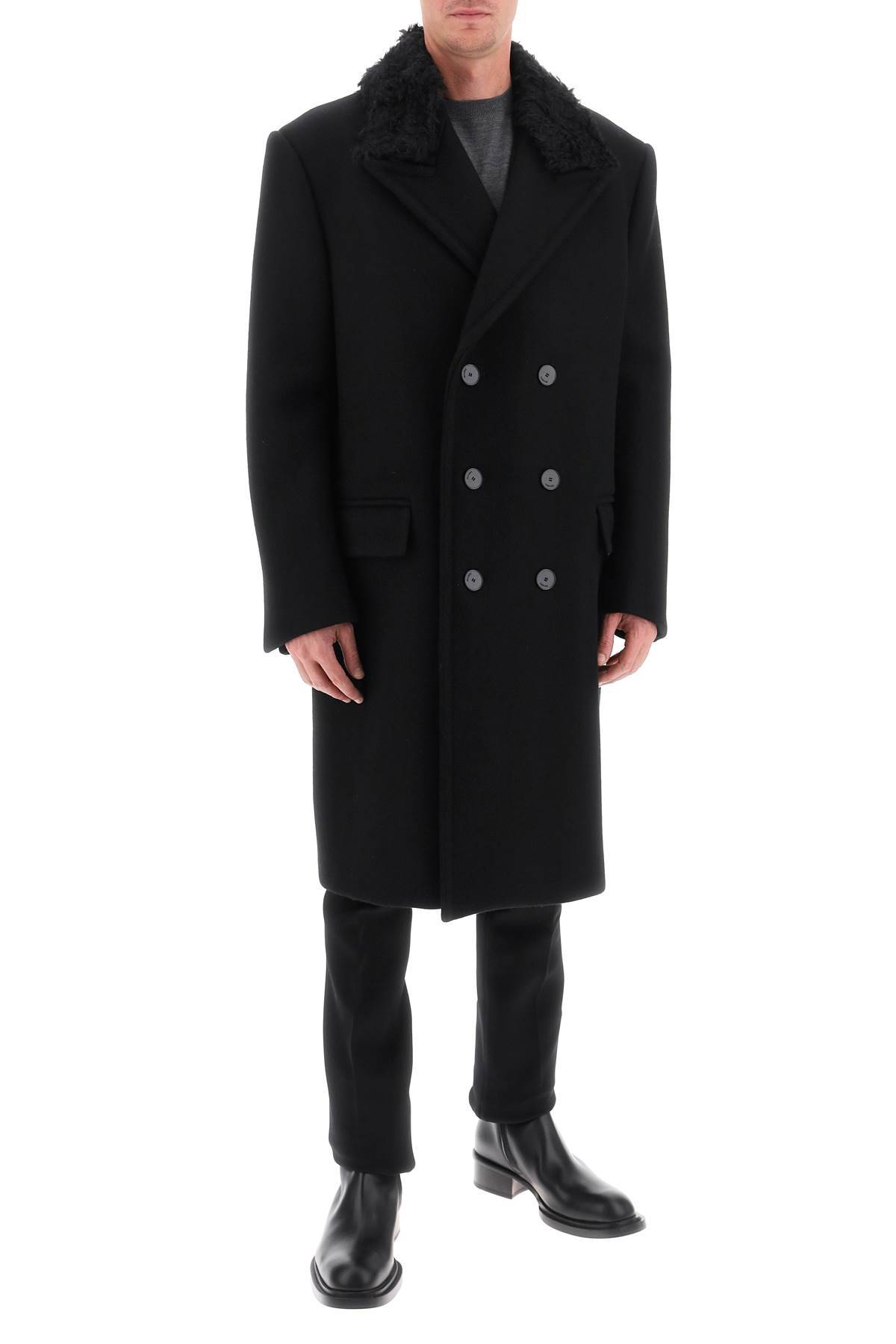 Shop Lanvin Wool Oversize Coat In Black