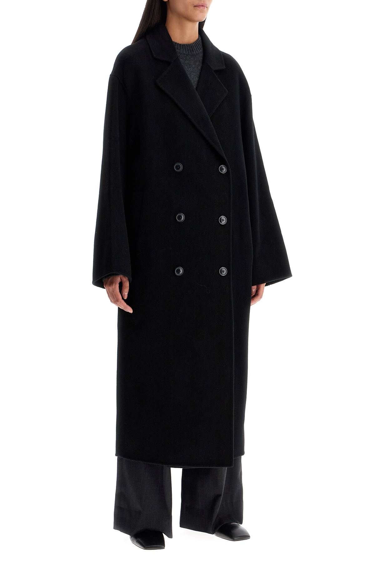 Shop Loulou Studio Long Wool And Cashmere Coat 'borne In Black