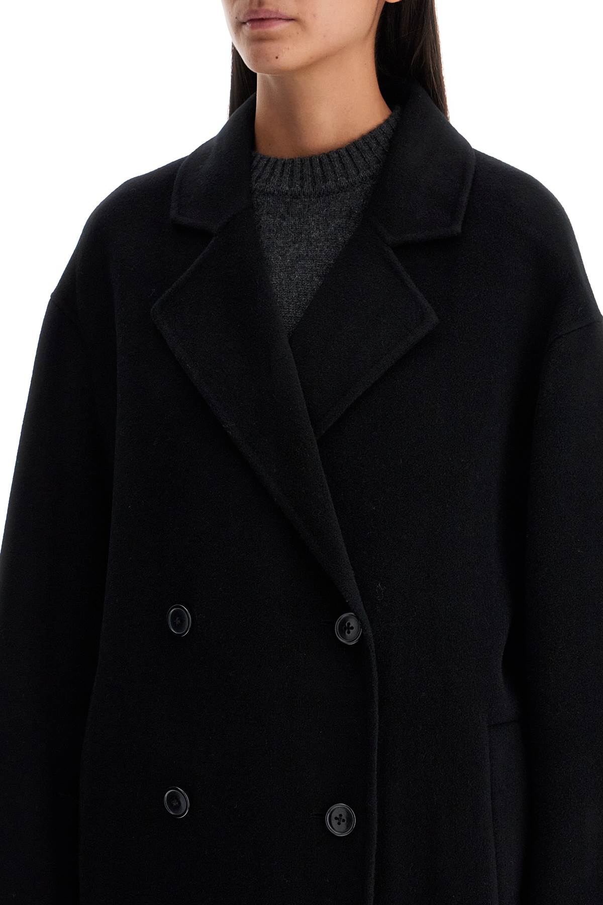 Shop Loulou Studio Long Wool And Cashmere Coat 'borne In Black