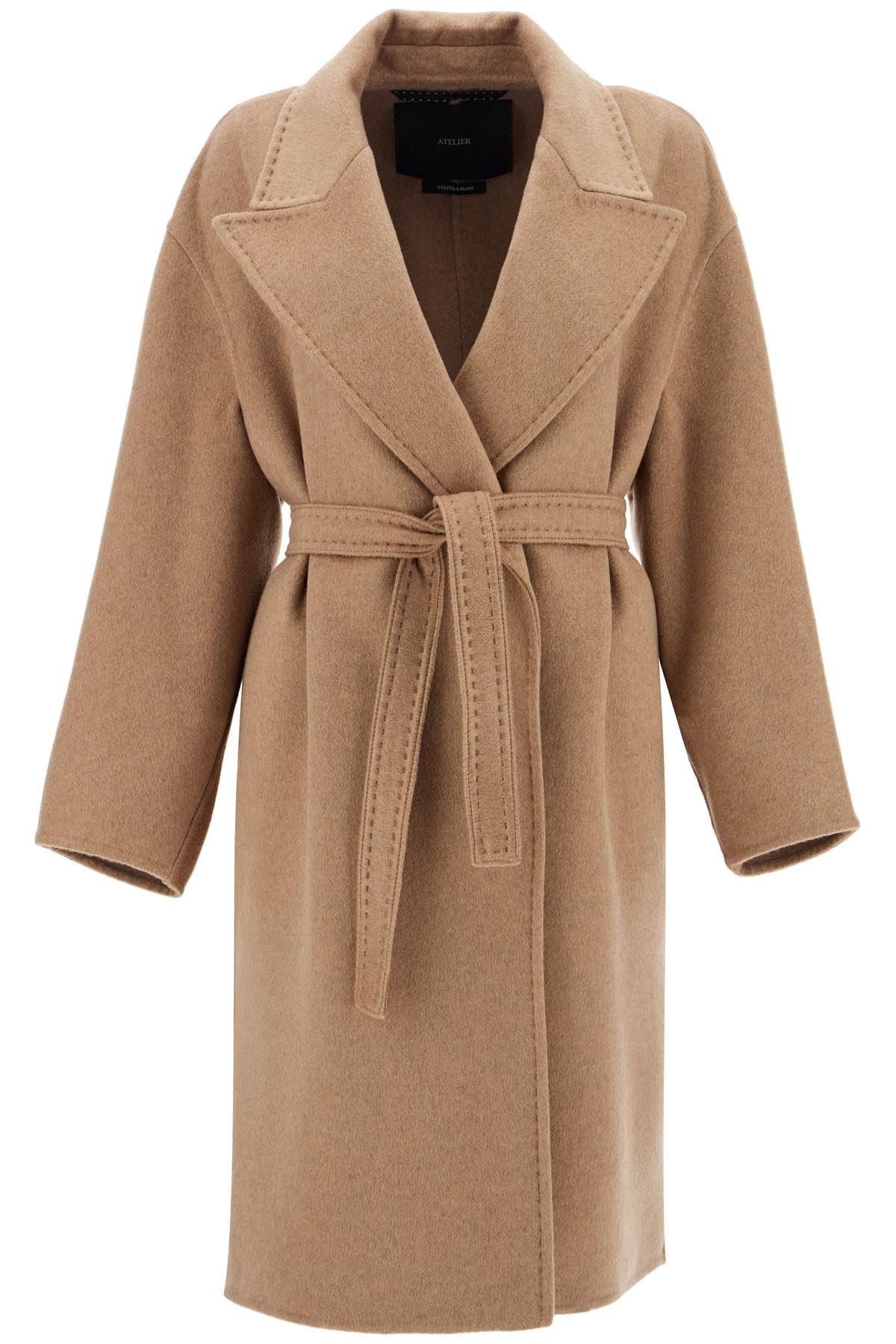 Shop Max Mara Cashmere Robe-style Coat With Eight In Beige