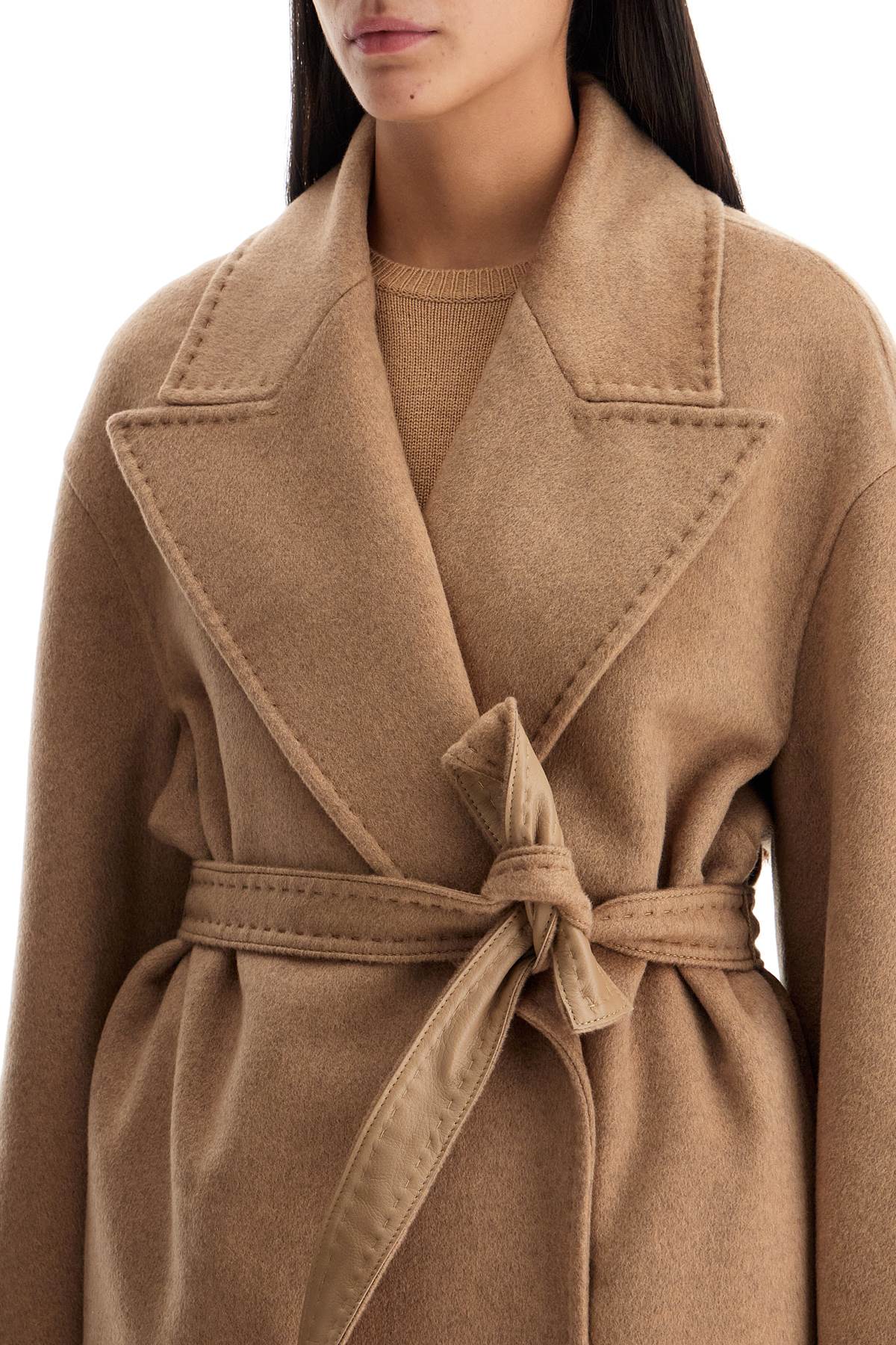 Shop Max Mara Cashmere Robe-style Coat With Eight In Beige