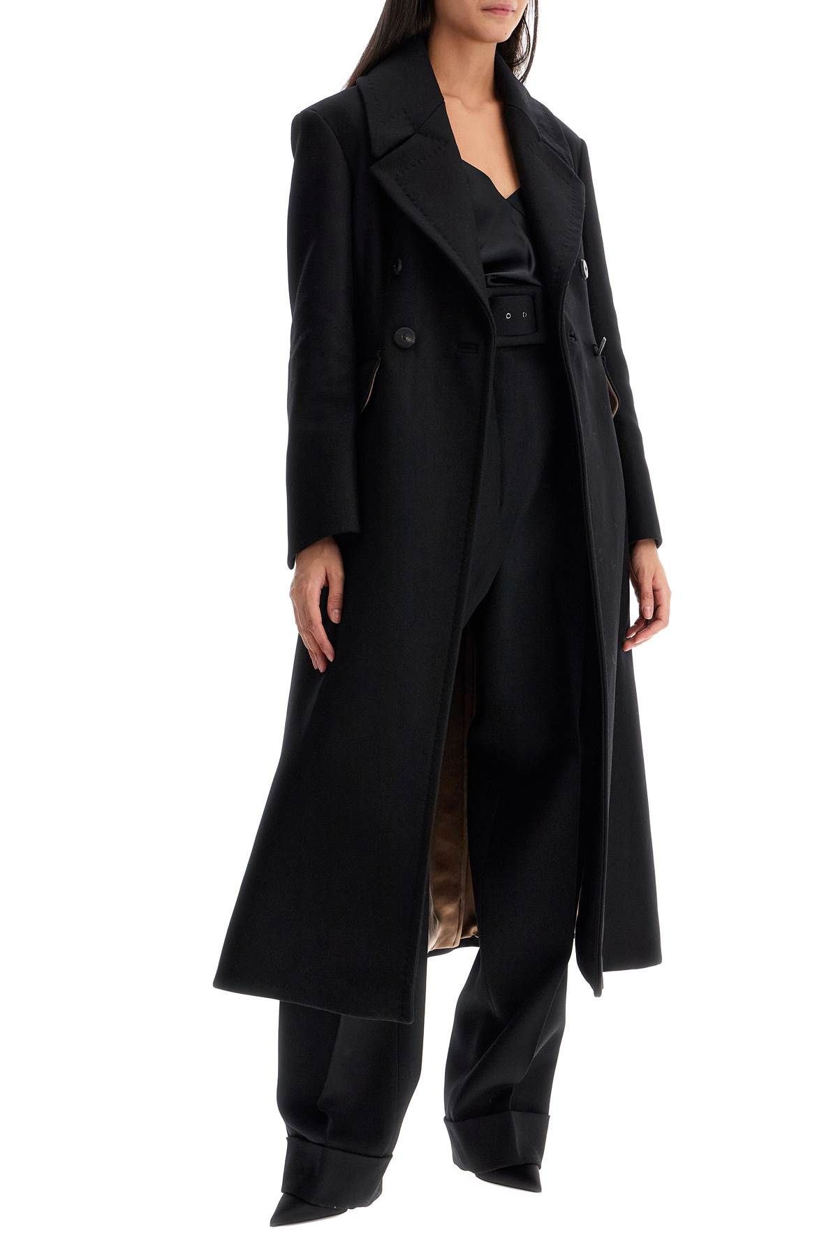 Shop Max Mara Wool And Cashmere Redingote Coat In In Black