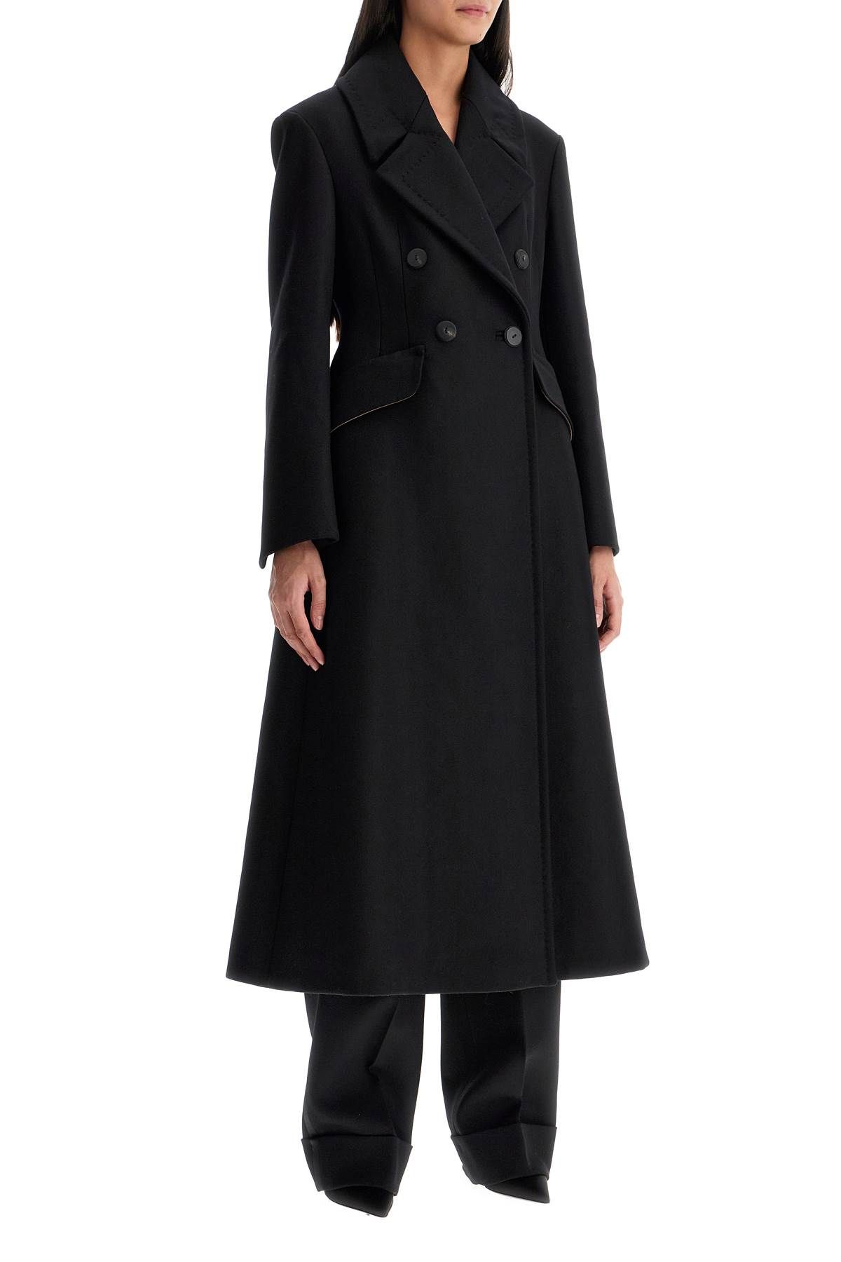 Shop Max Mara Wool And Cashmere Redingote Coat In In Black