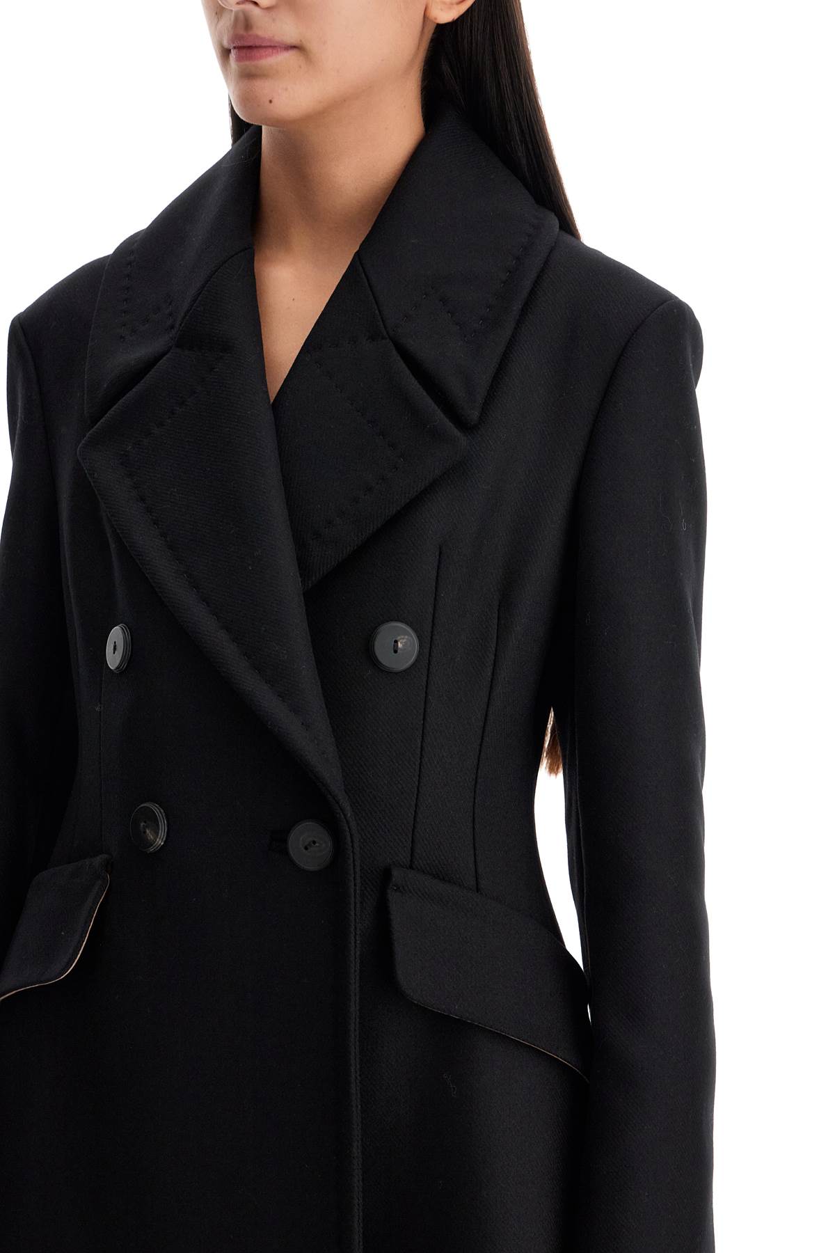 Shop Max Mara Wool And Cashmere Redingote Coat In In Black