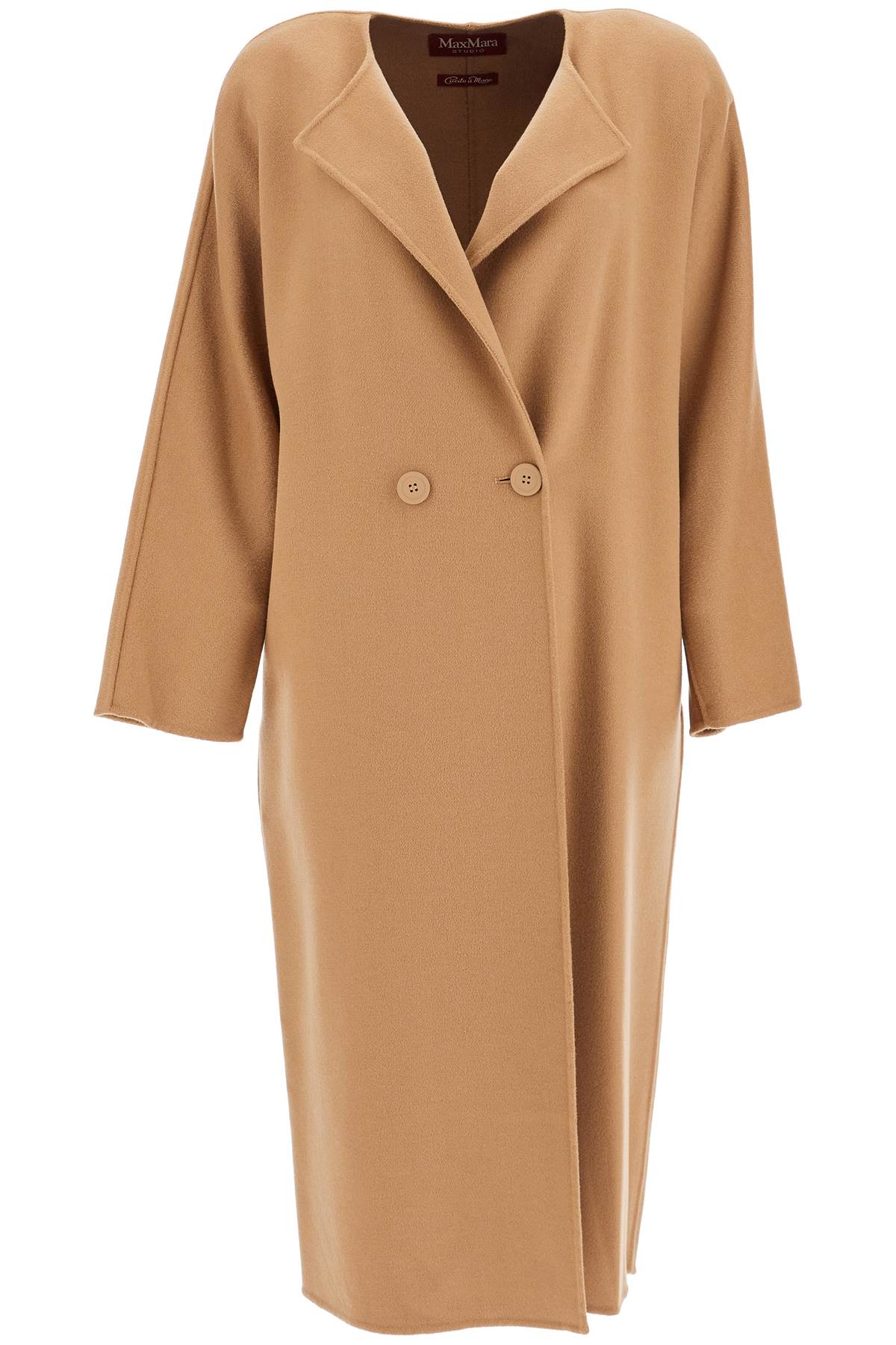 Shop Max Mara -breasted Wool Coat In Beige