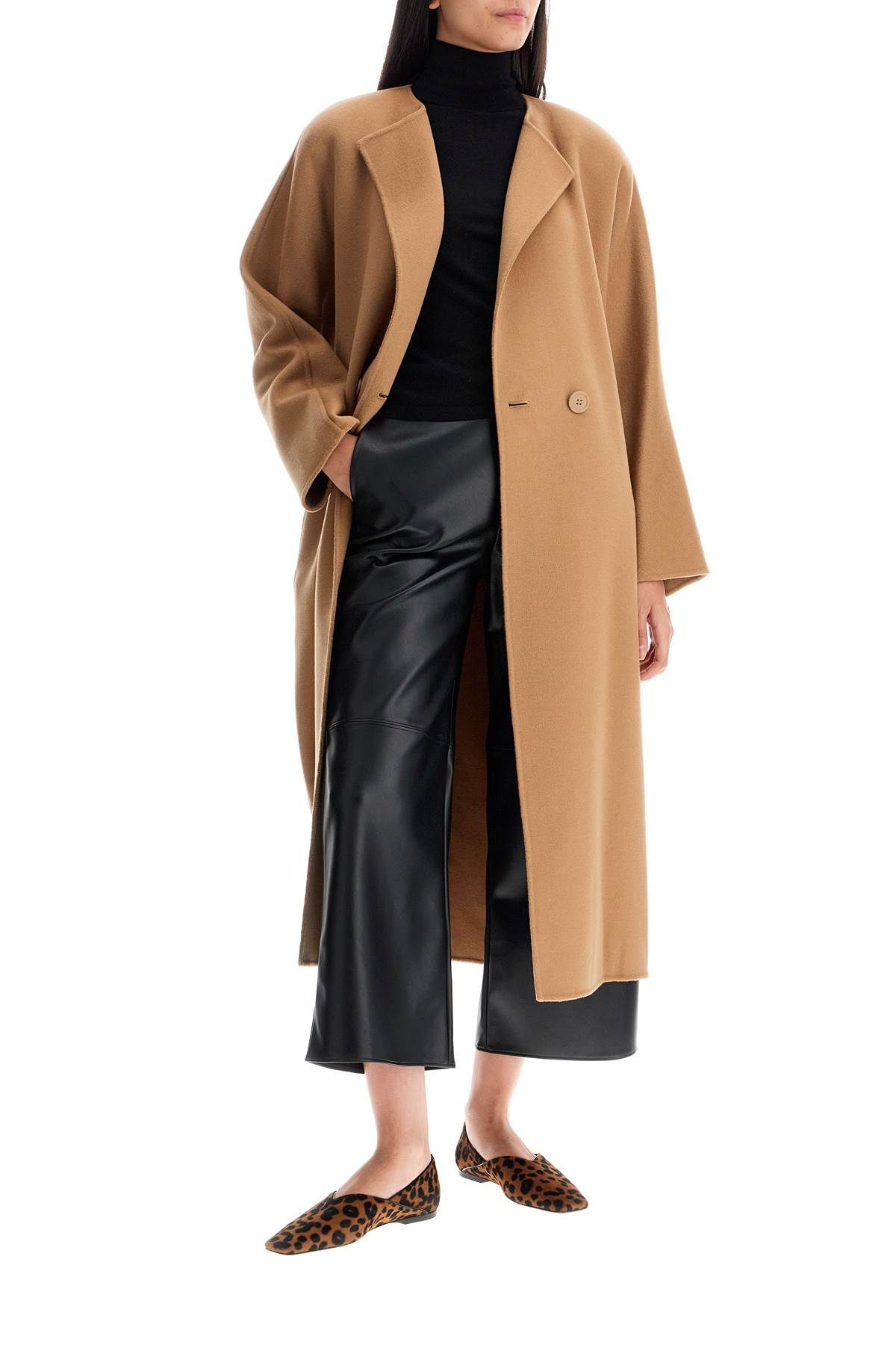 Shop Max Mara -breasted Wool Coat In Beige