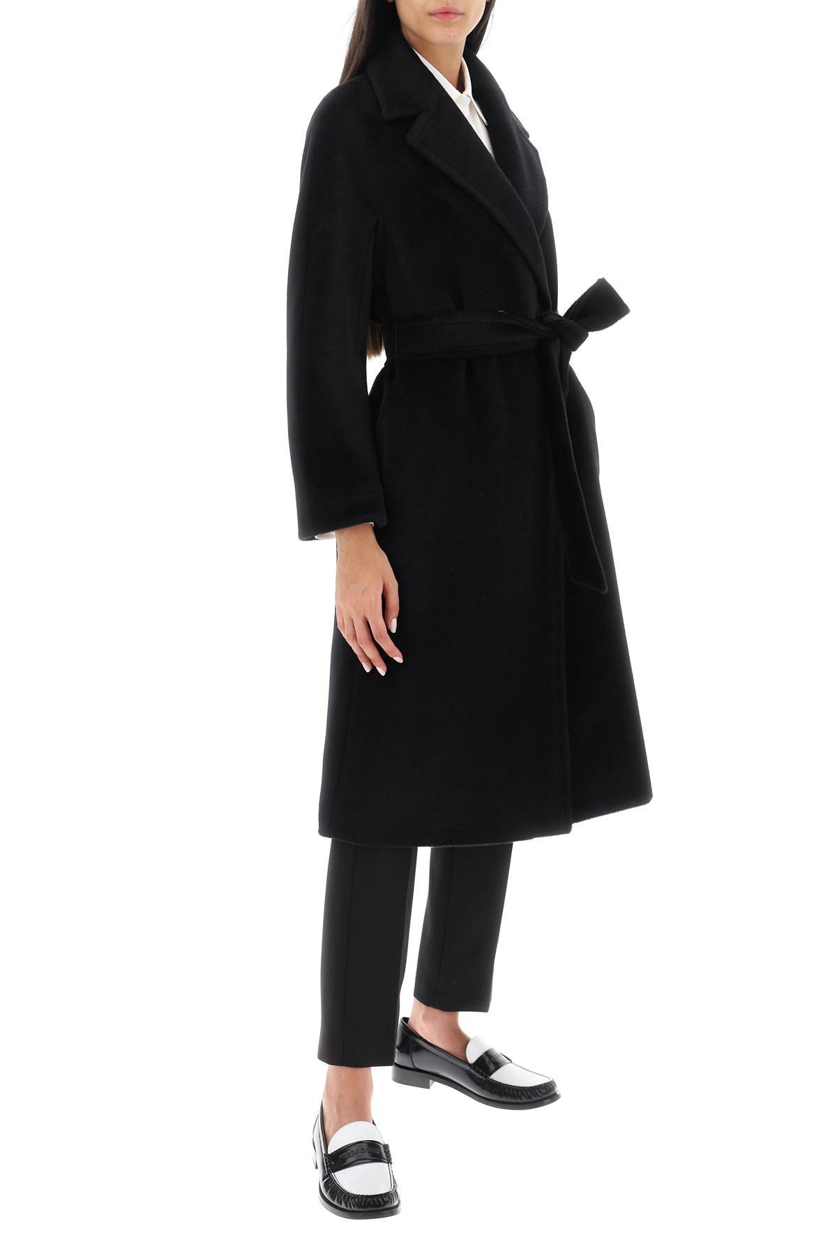 Shop Max Mara 'arte' Double-breasted Coat In Black