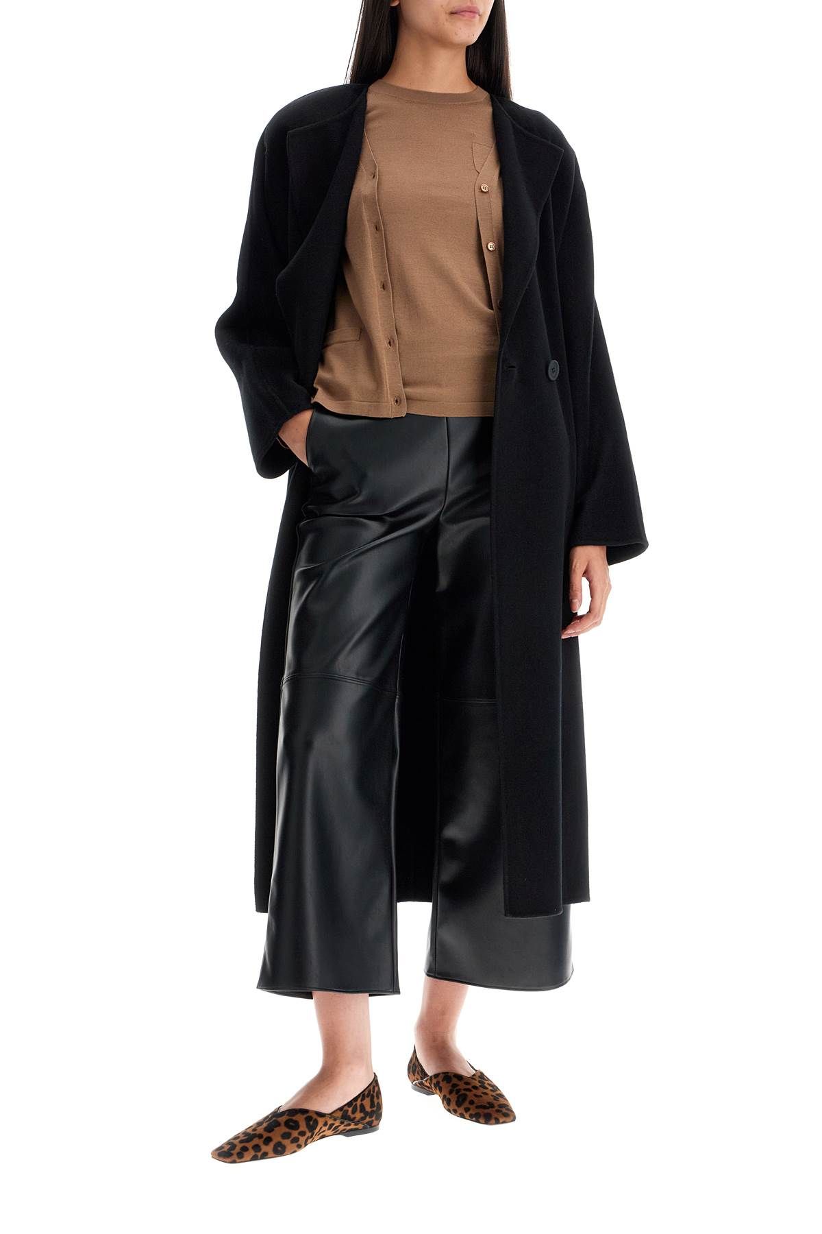 Shop Max Mara -breasted Wool Coat In Black