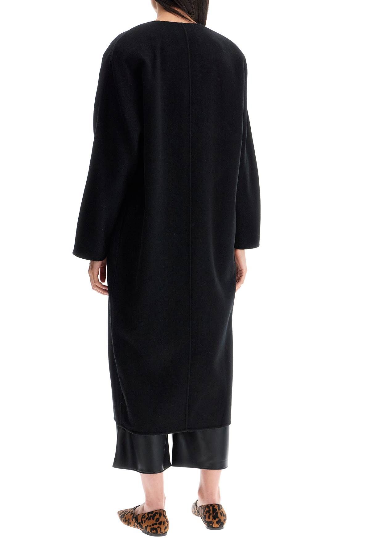 Shop Max Mara -breasted Wool Coat In Black