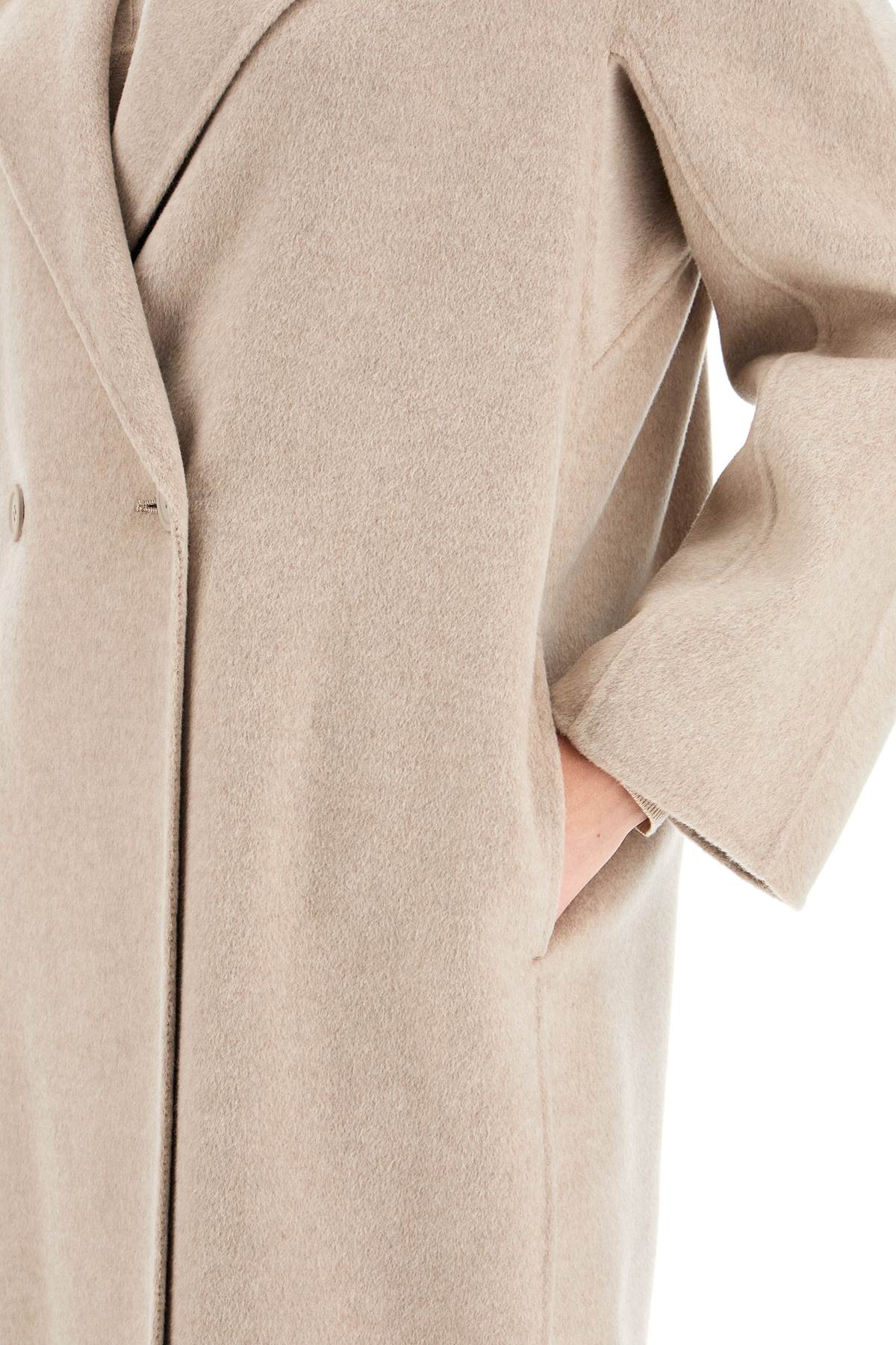 Shop Max Mara Double-breasted Wool And Cashmere Coat In Neutro